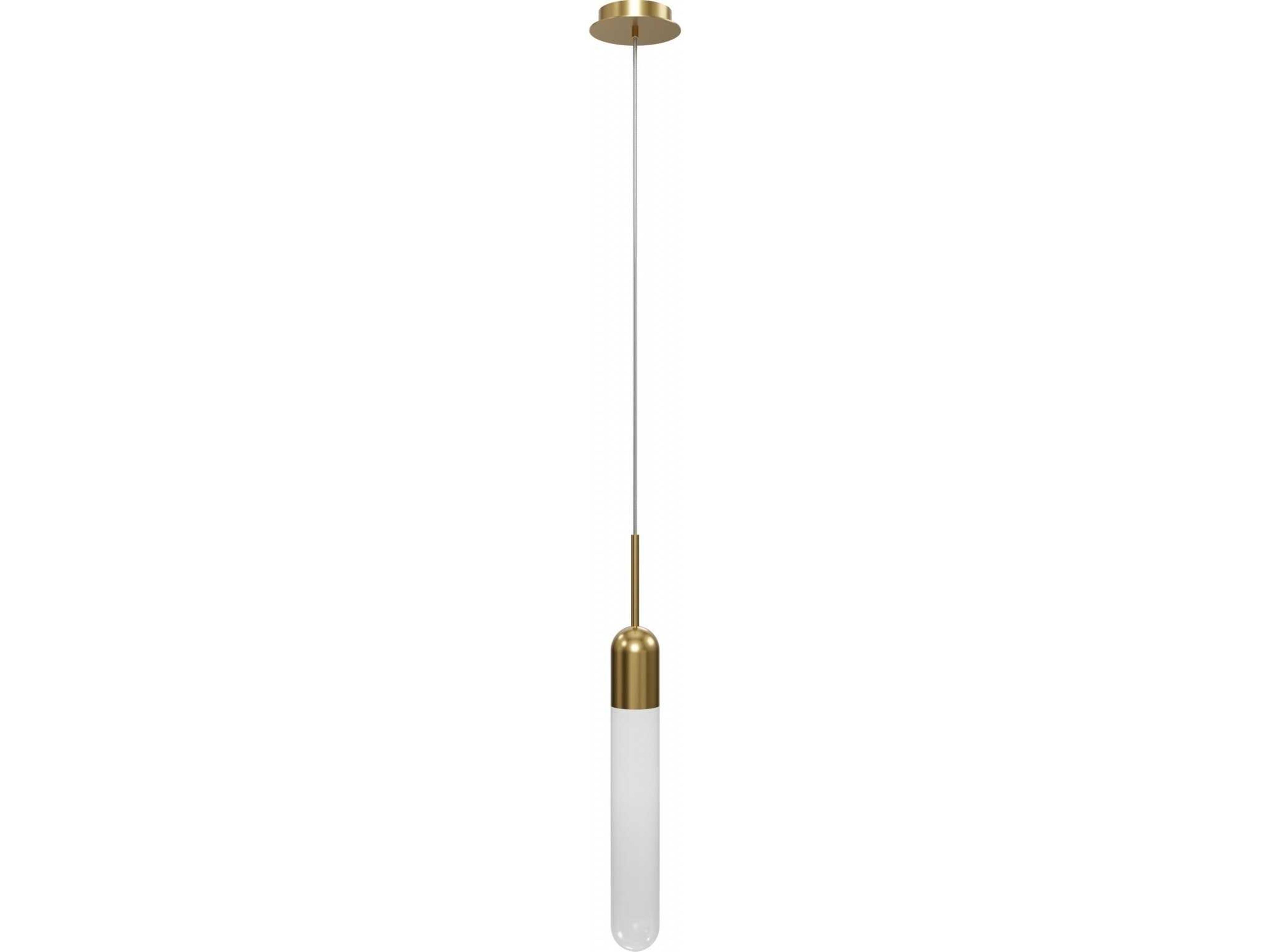 Avenue Lighting Tribeca 1-Light Aged Brass Cylinder Mini Pendant