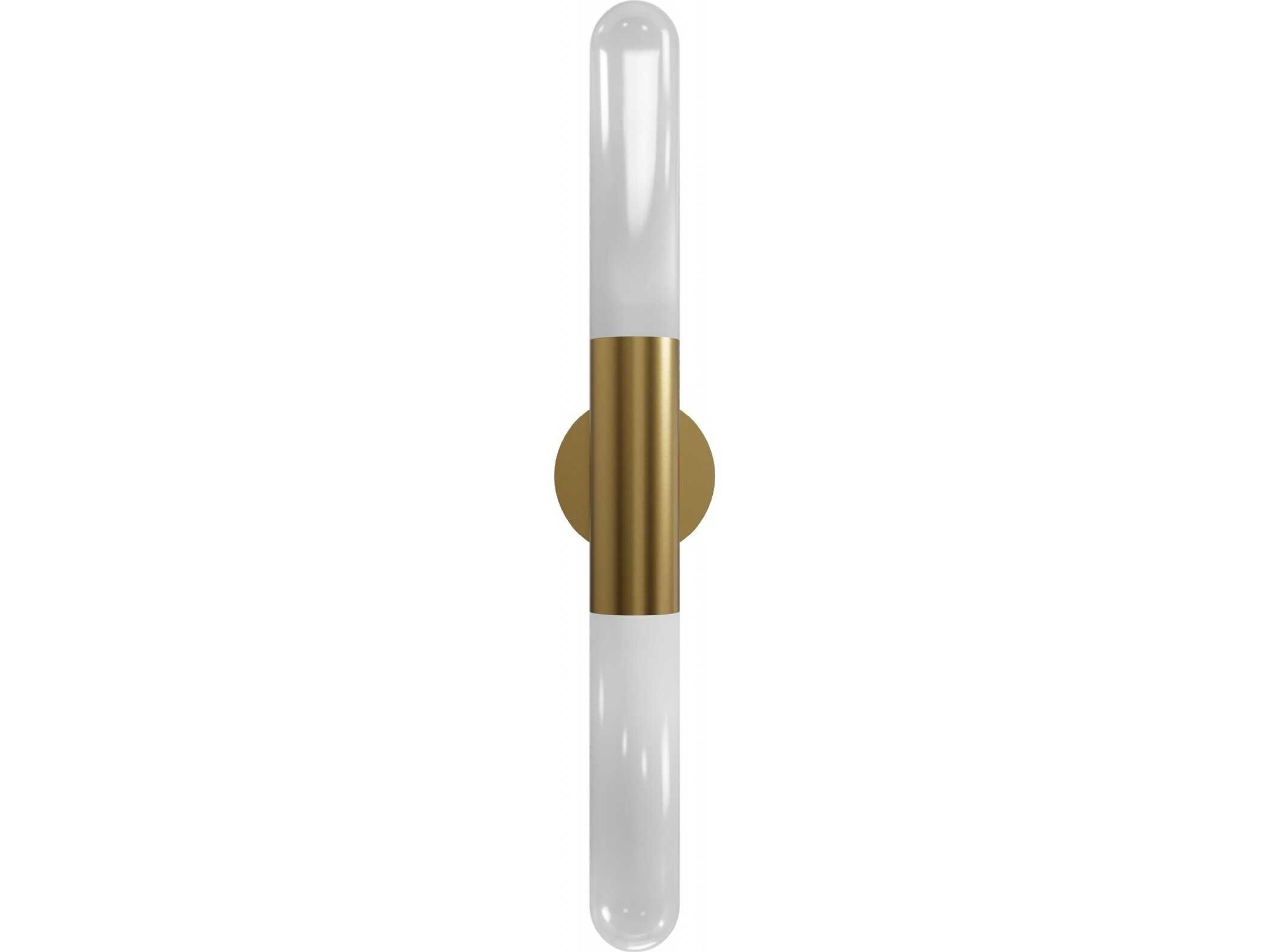 Tribeca Wall Sconce in Aged Brass Modern Two Light