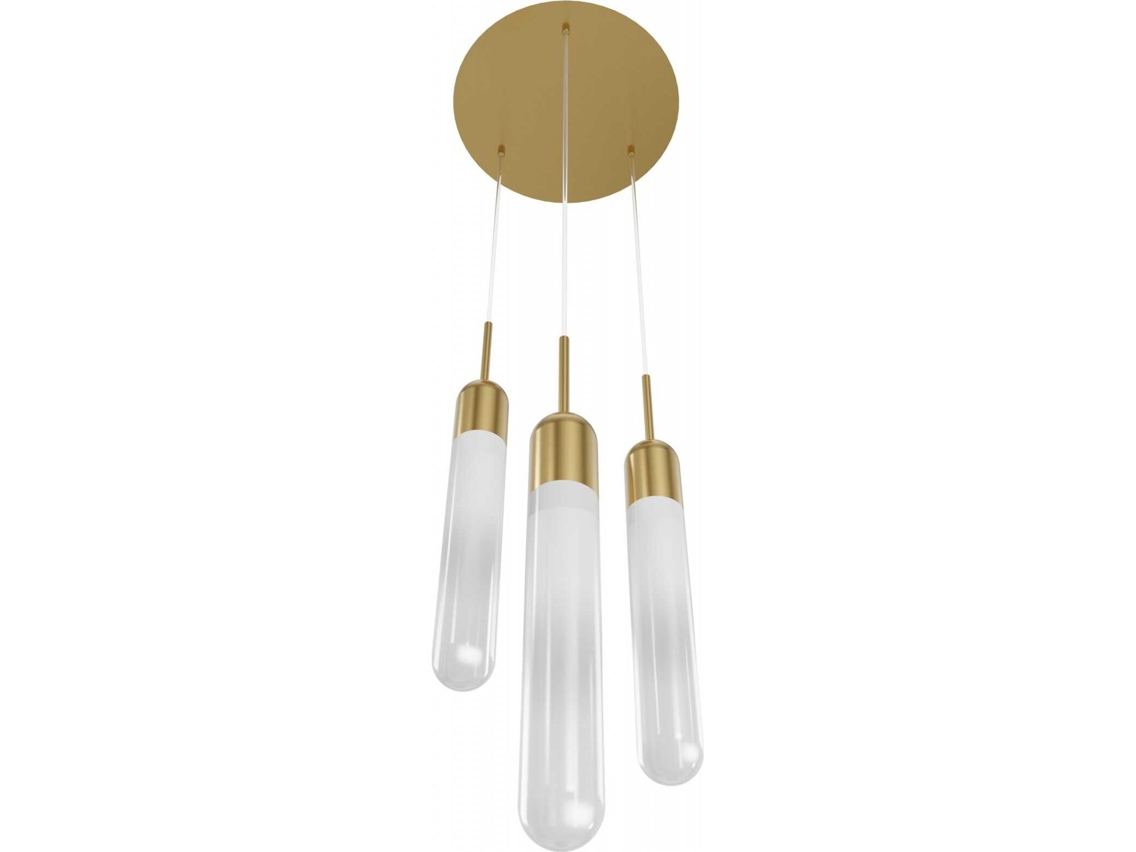Avenue Lighting Tribeca 3-Light Aged Brass Cylinder Pendant