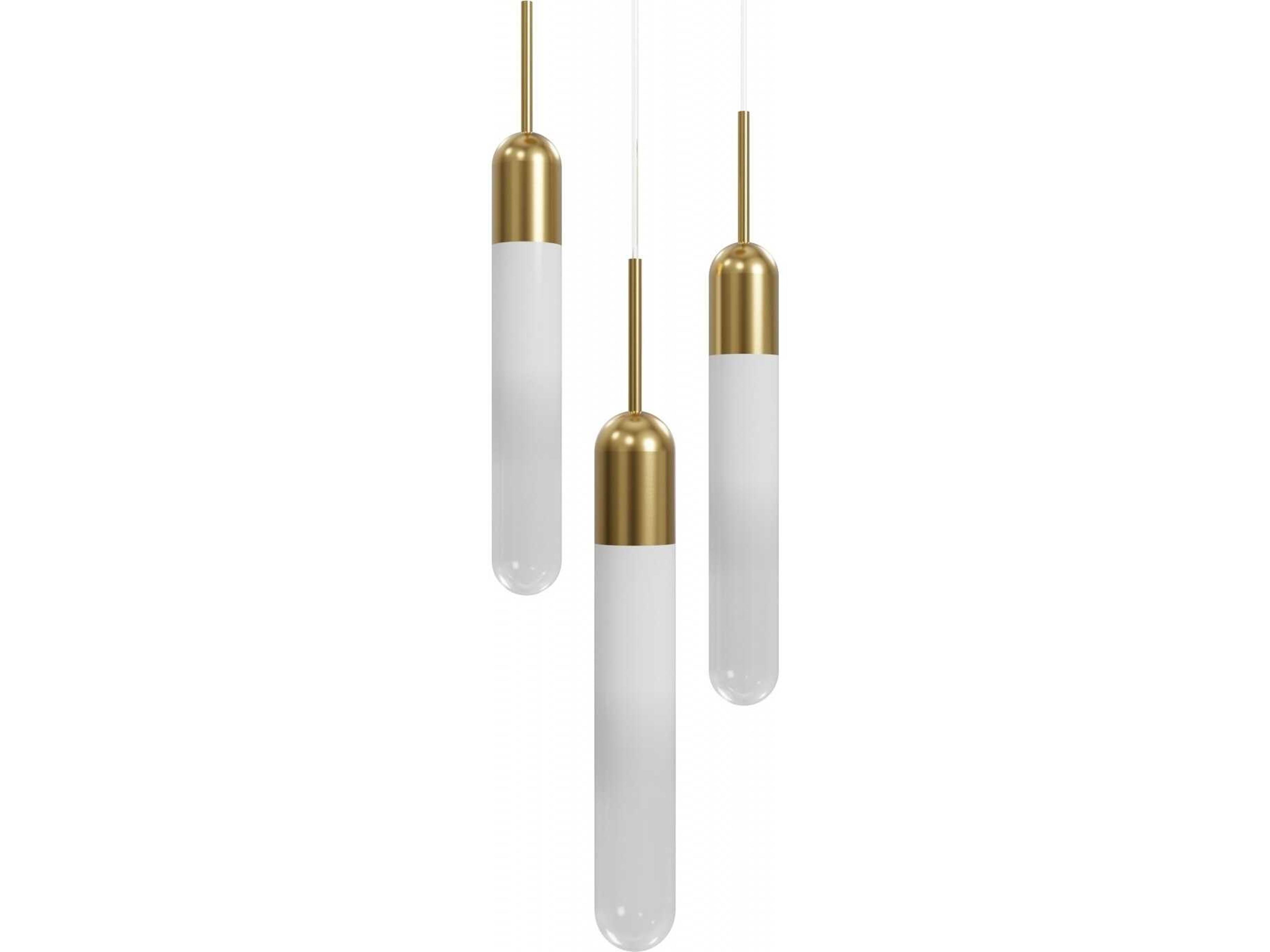 Avenue Lighting Tribeca 3-Light Aged Brass Cylinder Pendant