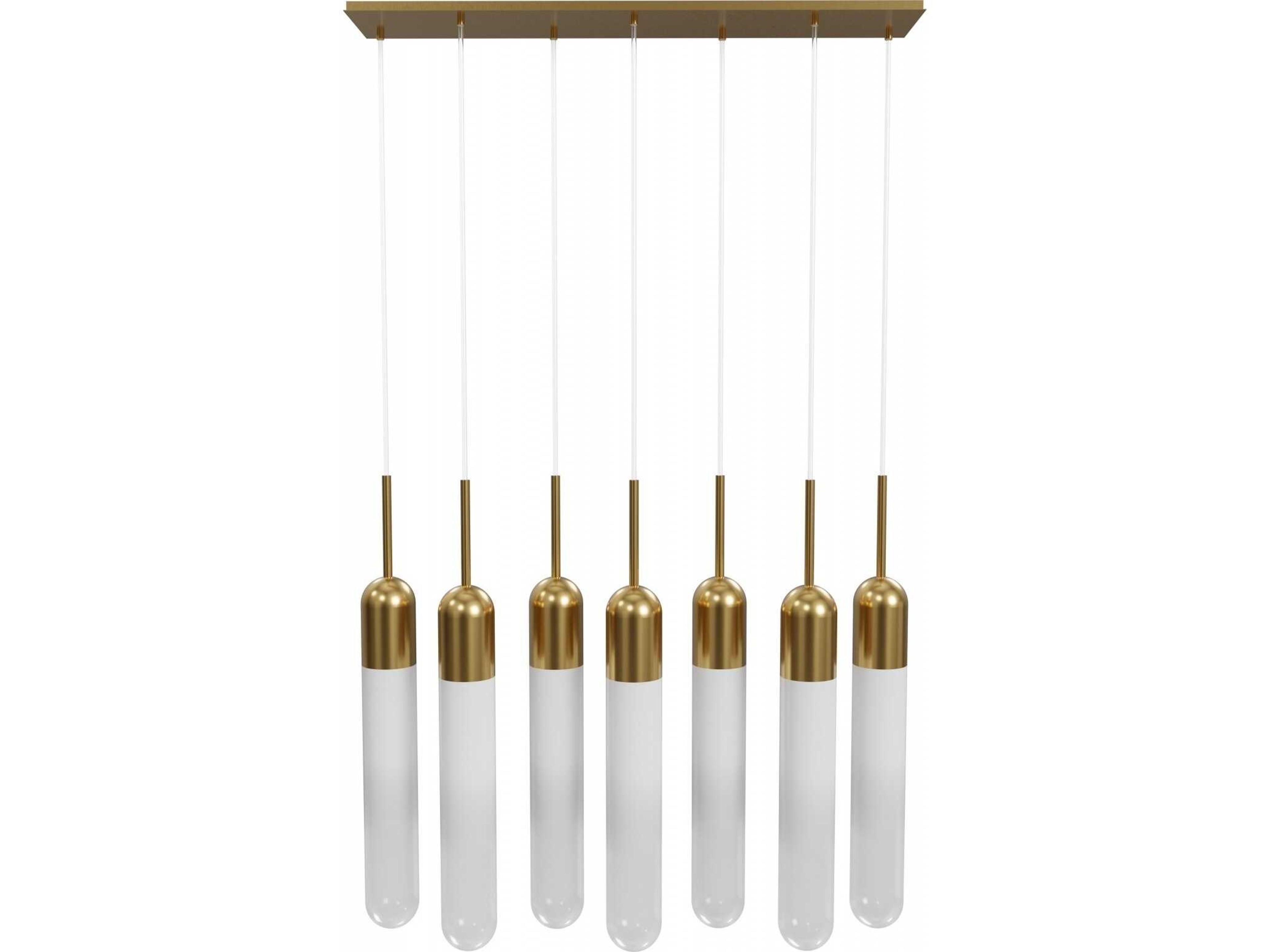 Tribeca 7 Light Linear Pendant Aged Brass