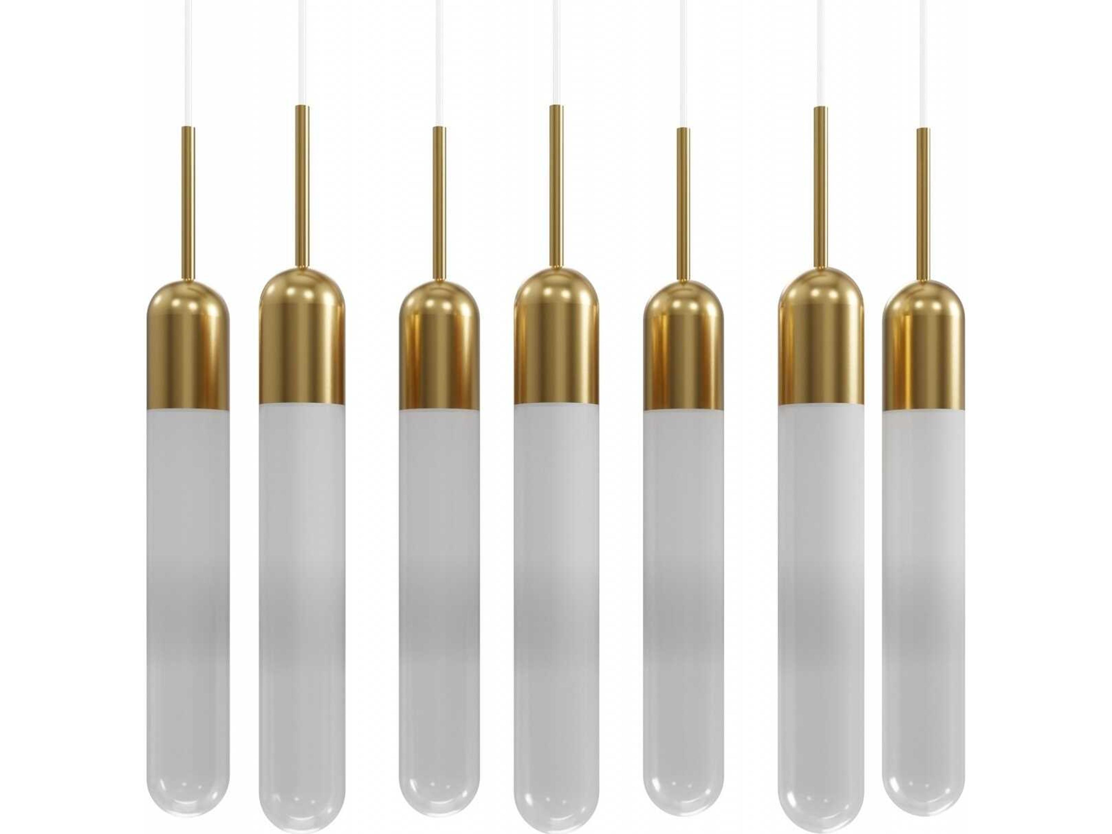 Avenue Lighting Tribeca 7-Light Aged Brass Cylinder Island Pendant
