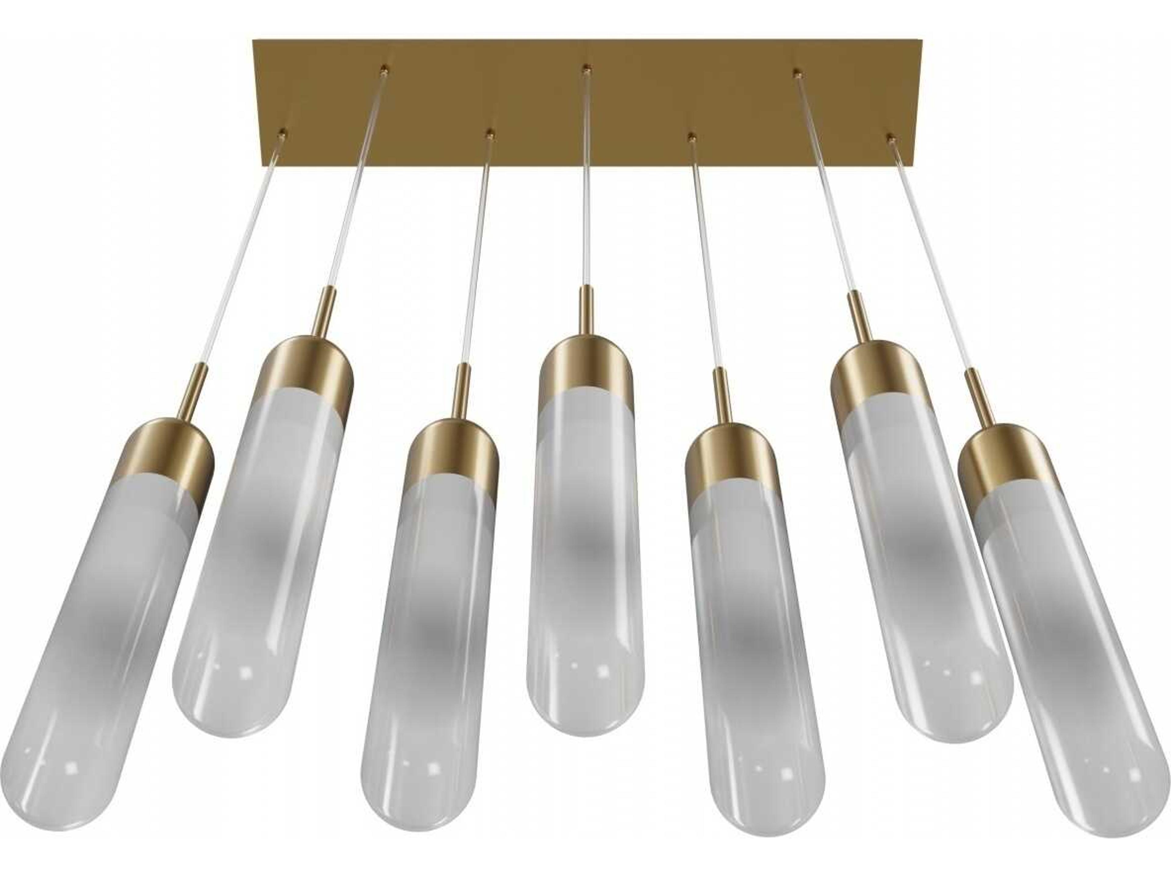 Avenue Lighting Tribeca 7-Light Aged Brass Cylinder Island Pendant