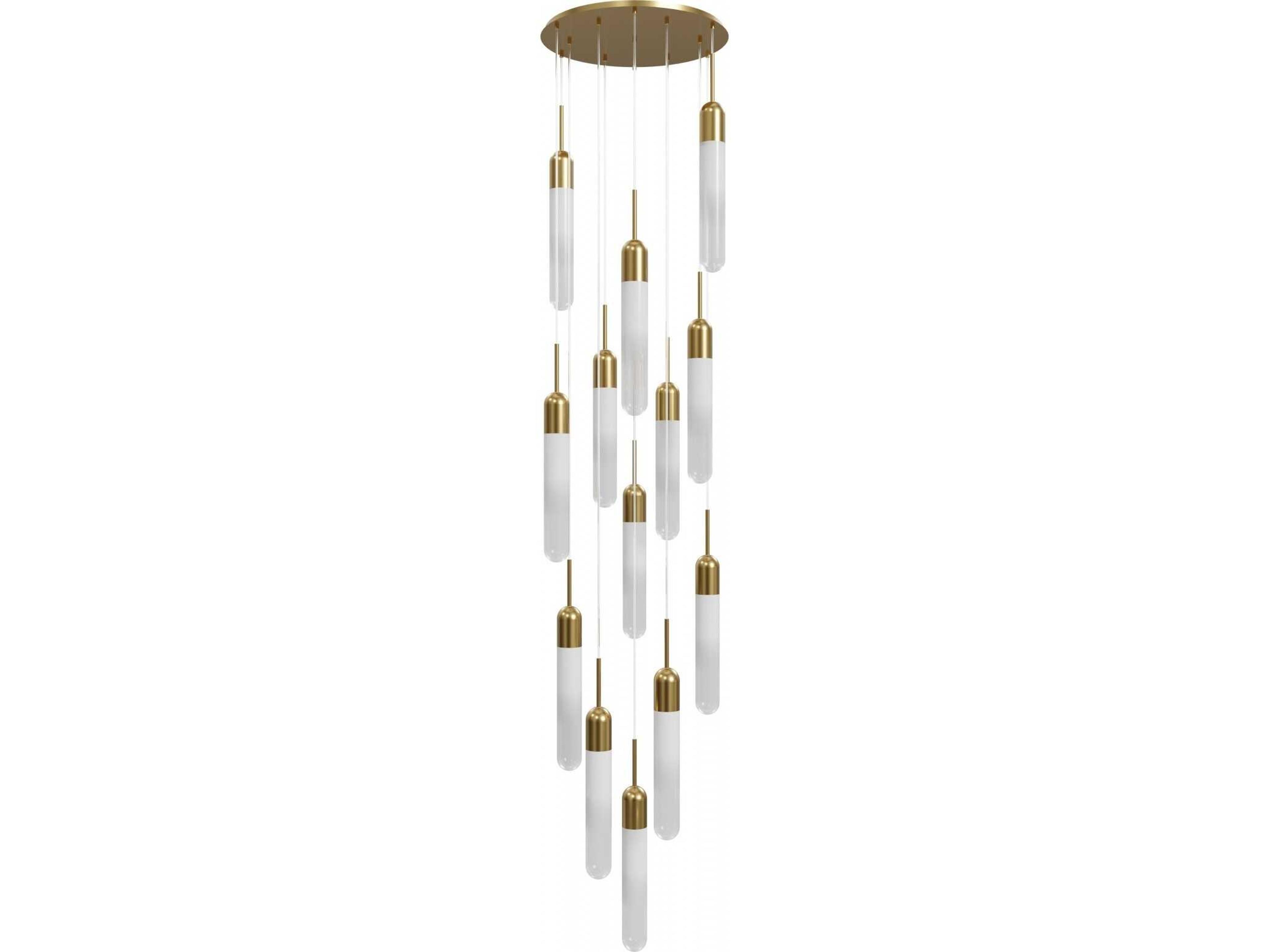 Tribeca 13 Light Pendant in Aged Brass