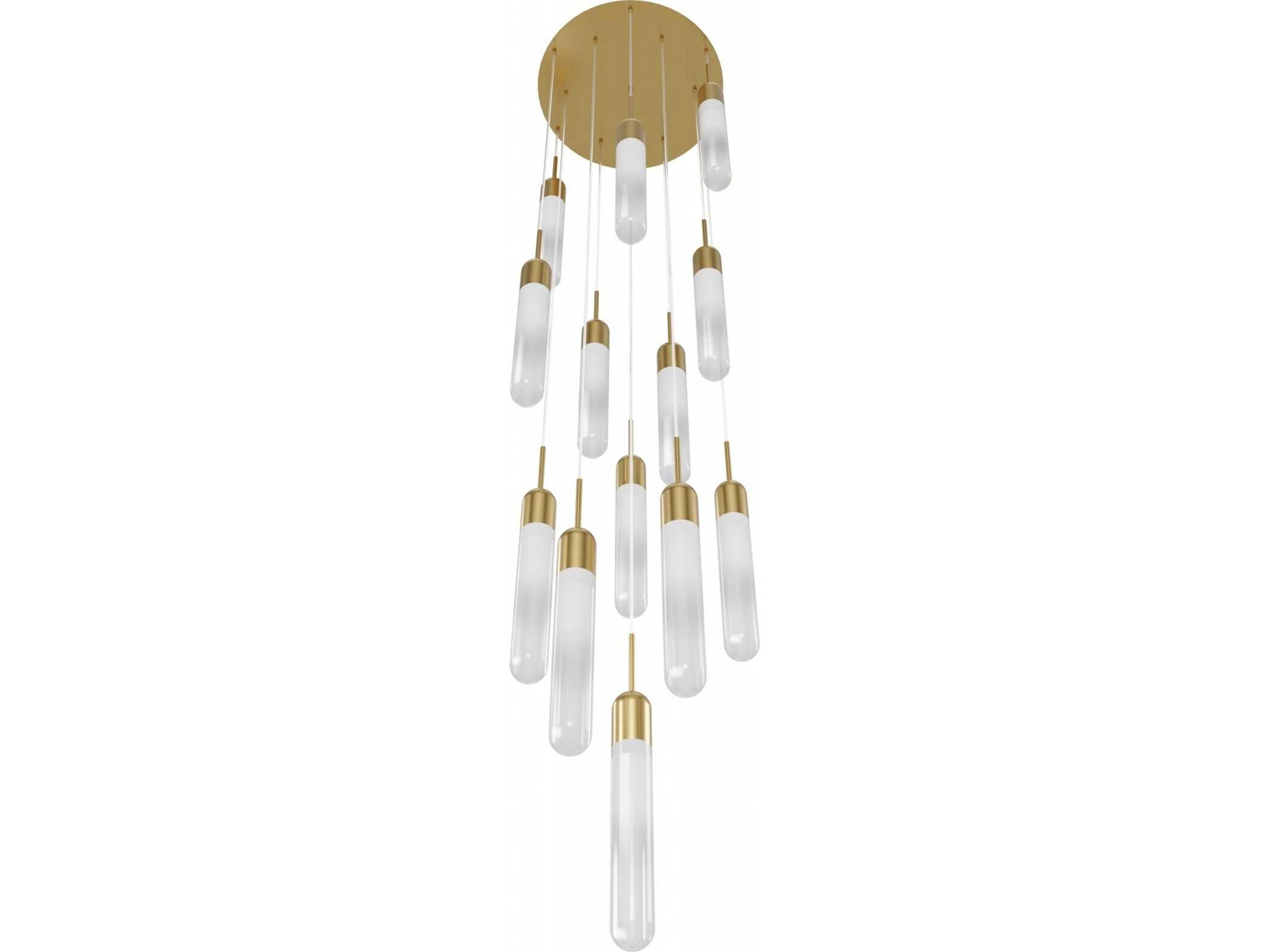Avenue Lighting Tribeca 13-Light Aged Brass Cylinder Pendant