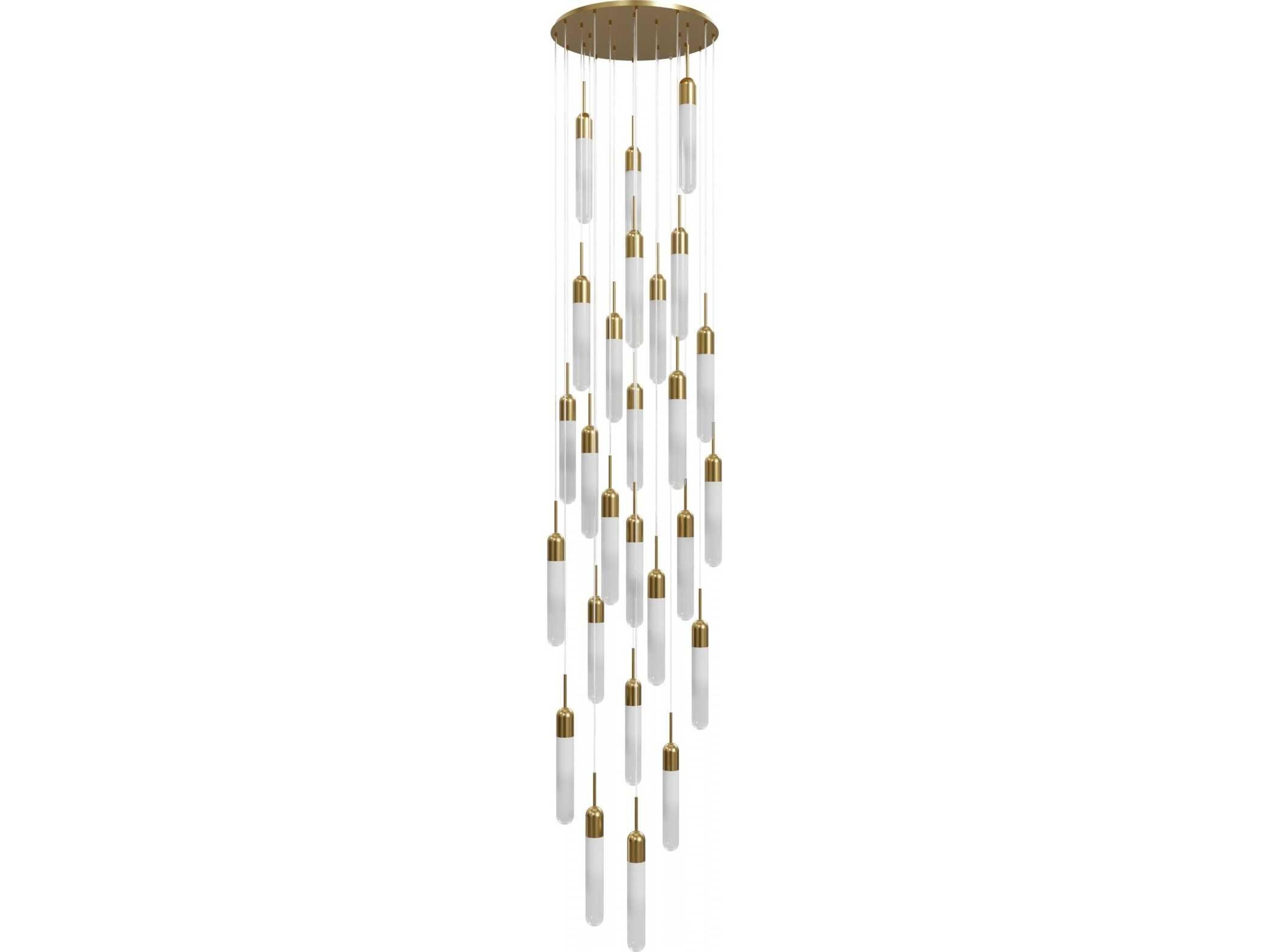 Tribeca 25 Light Pendant in Aged Brass