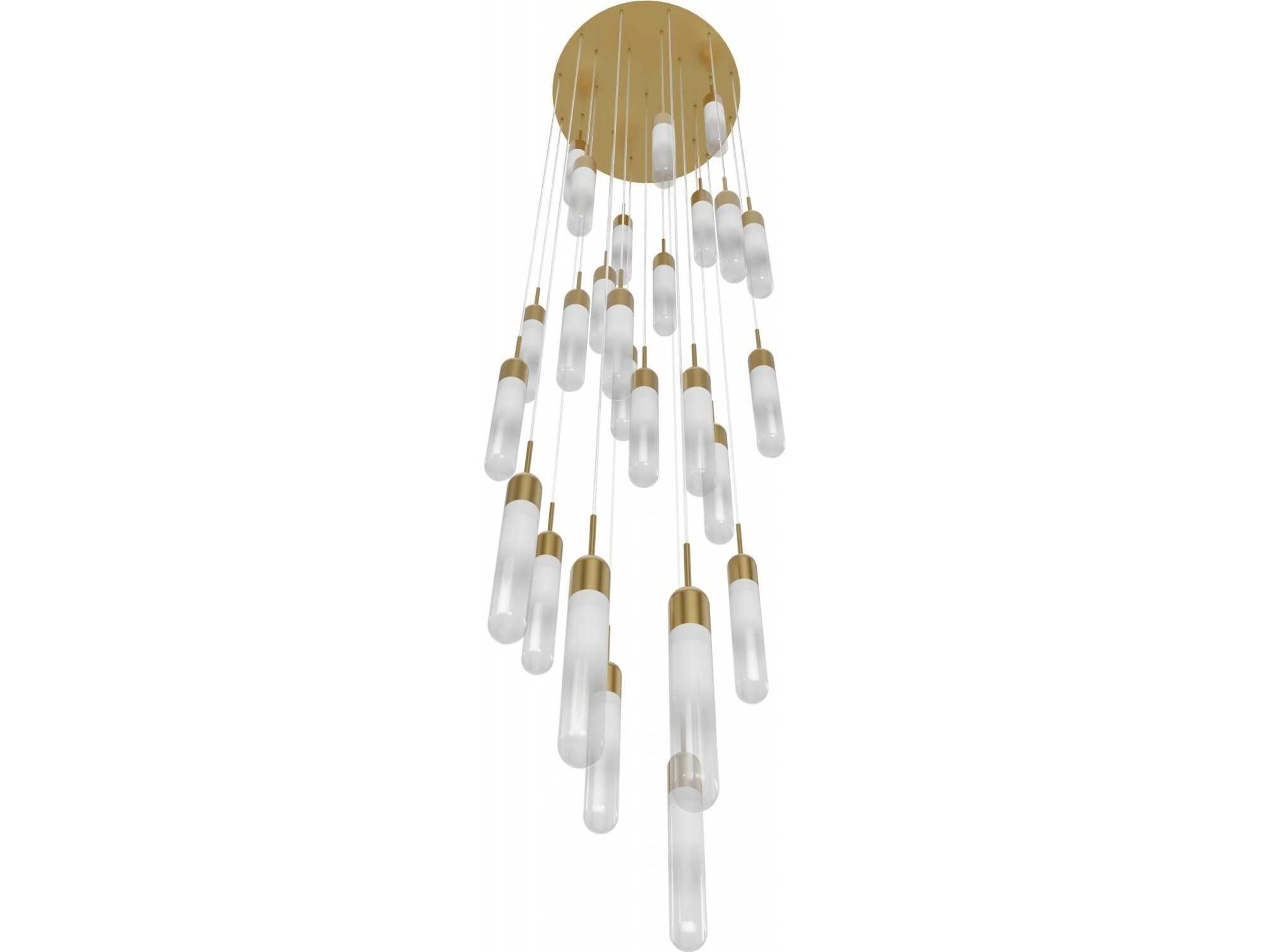 Avenue Lighting Tribeca 25-Light Aged Brass Cylinder Pendant