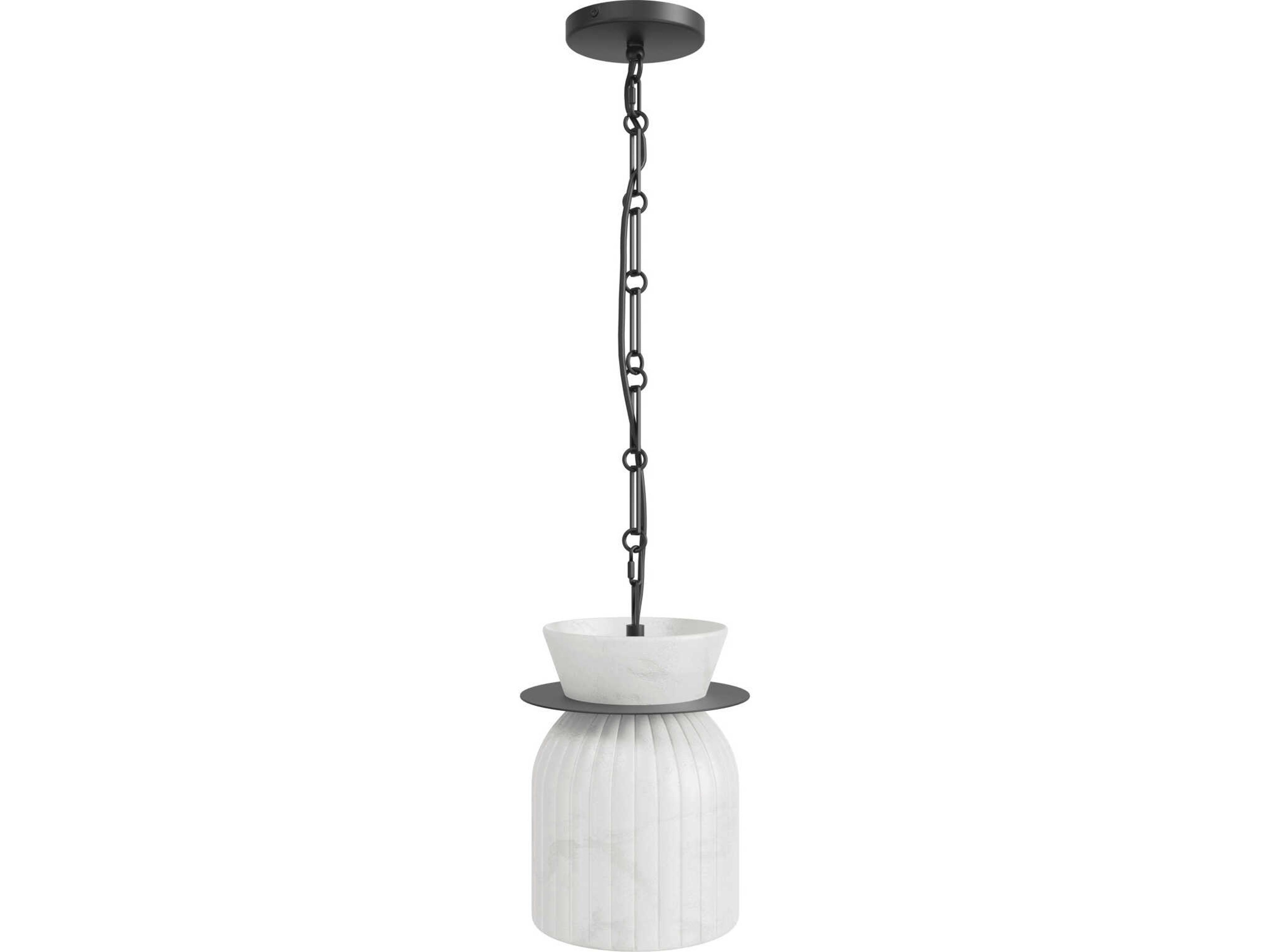 Westwood Pendant in Matte Black with Alabaster Shade