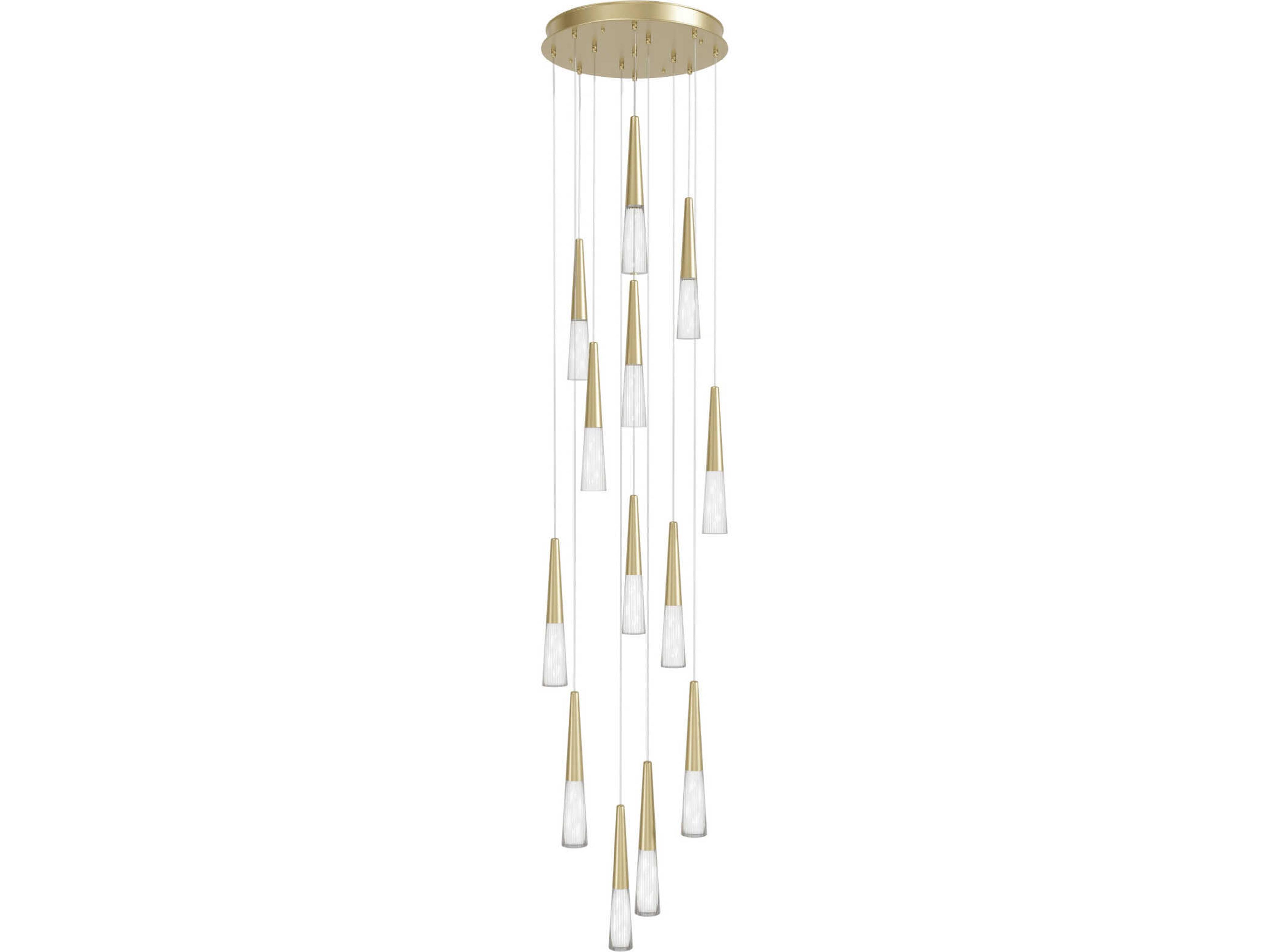 Encino Multi Light Pendant in Brushed Brass