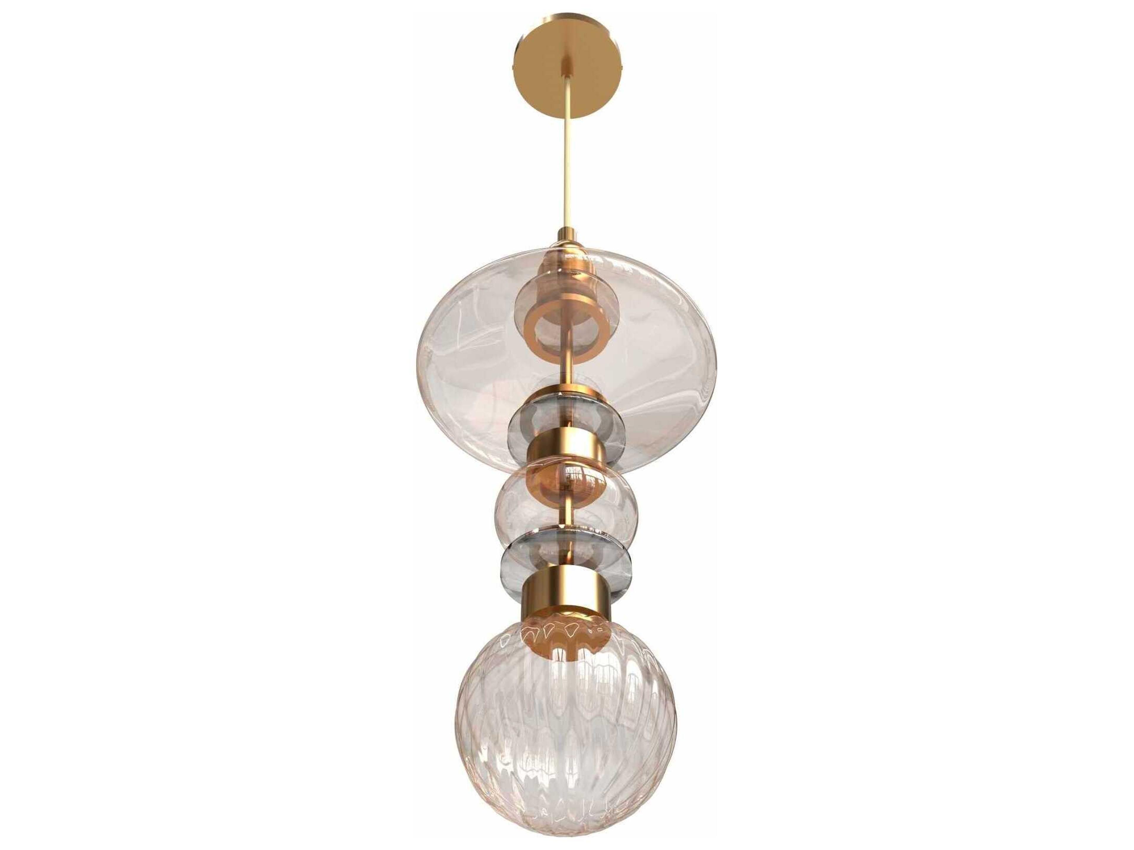 Avenue Lighting Avra Aged Brass Geometric Mini Pendant