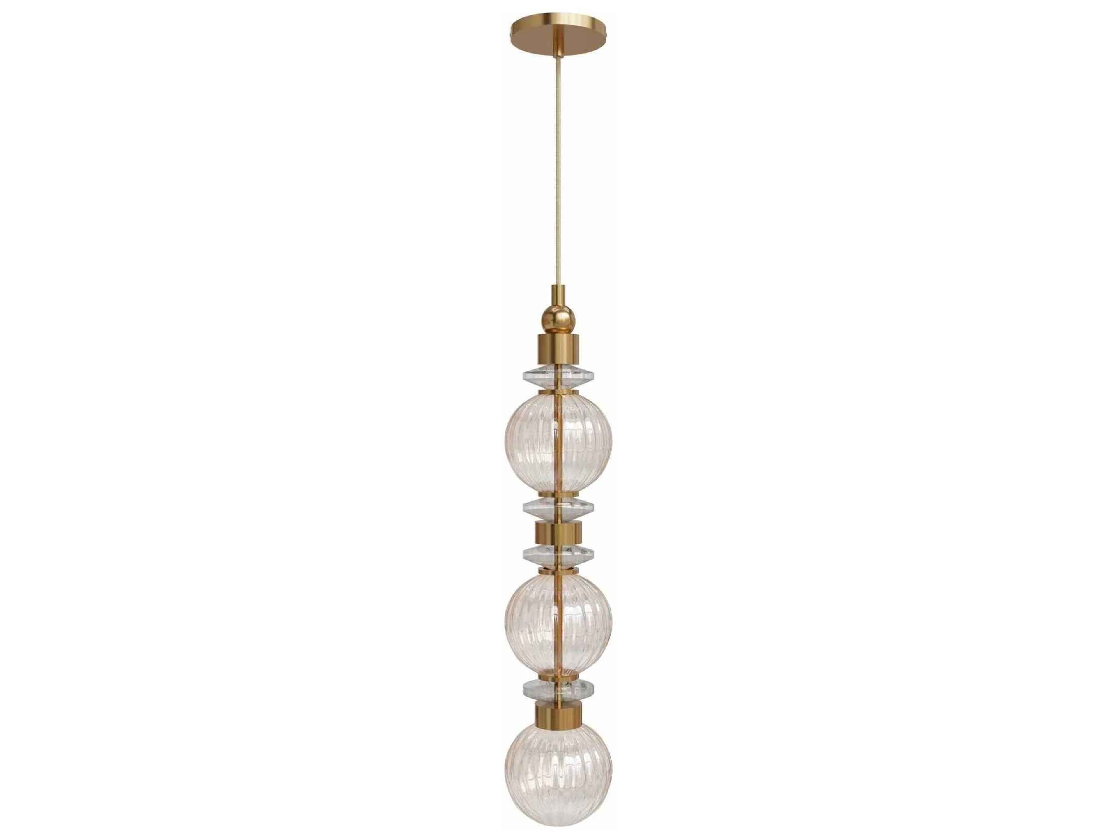 Avra Mini Pendant in Aged Brass