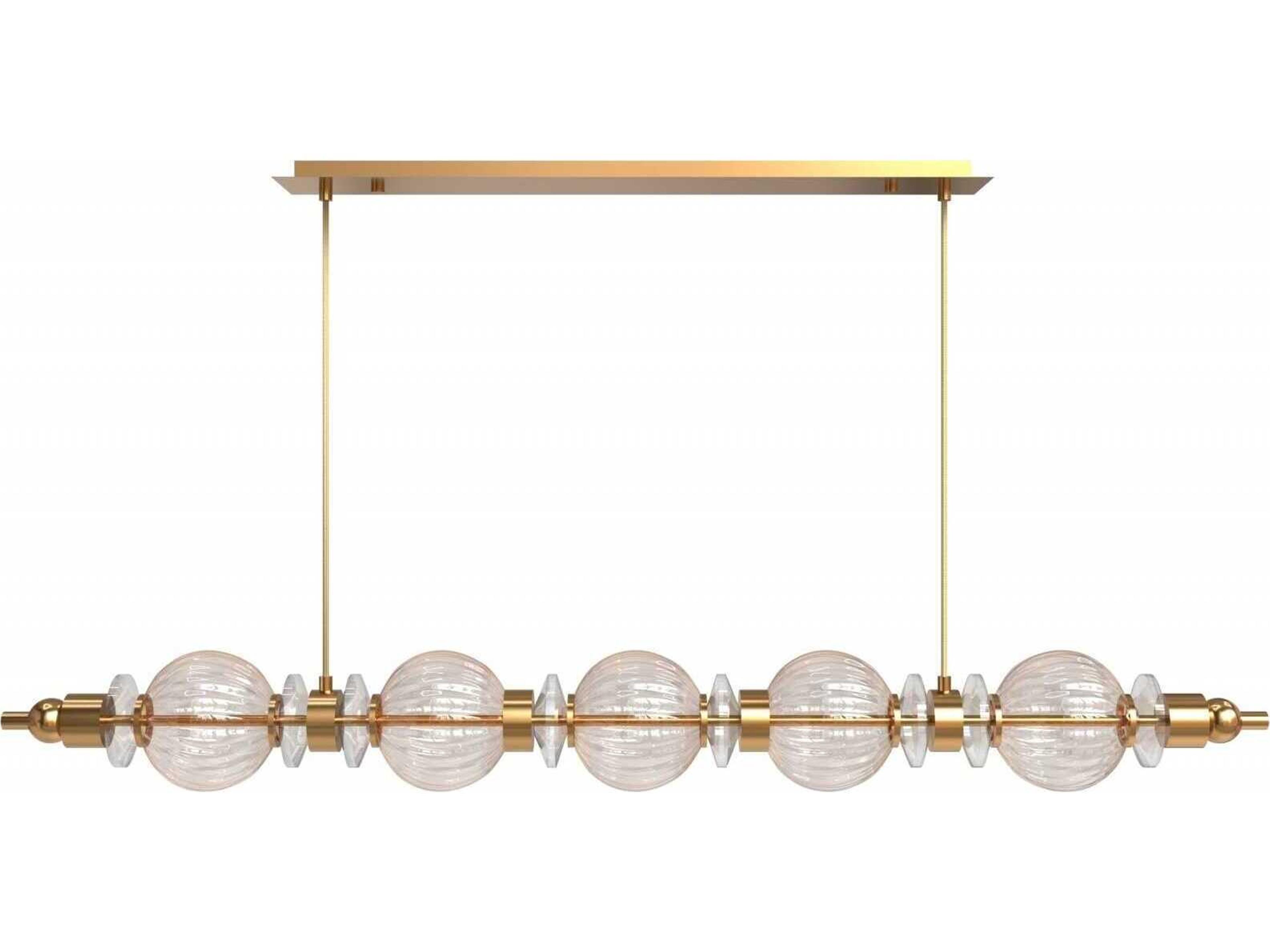 Avra 48-Inch Linear Pendant in Aged Brass