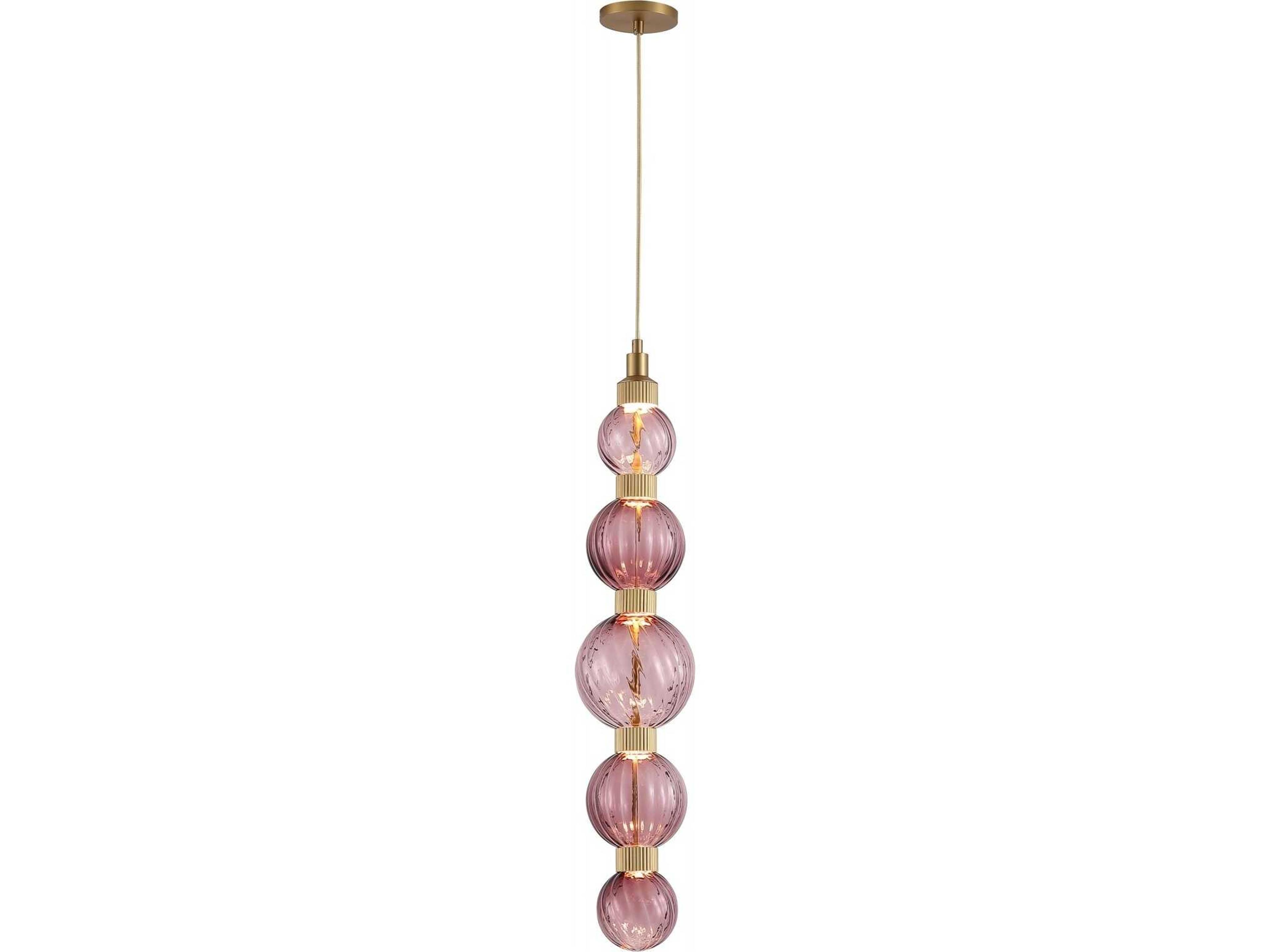 Zayna Collection LED Pendant in Aged Brass