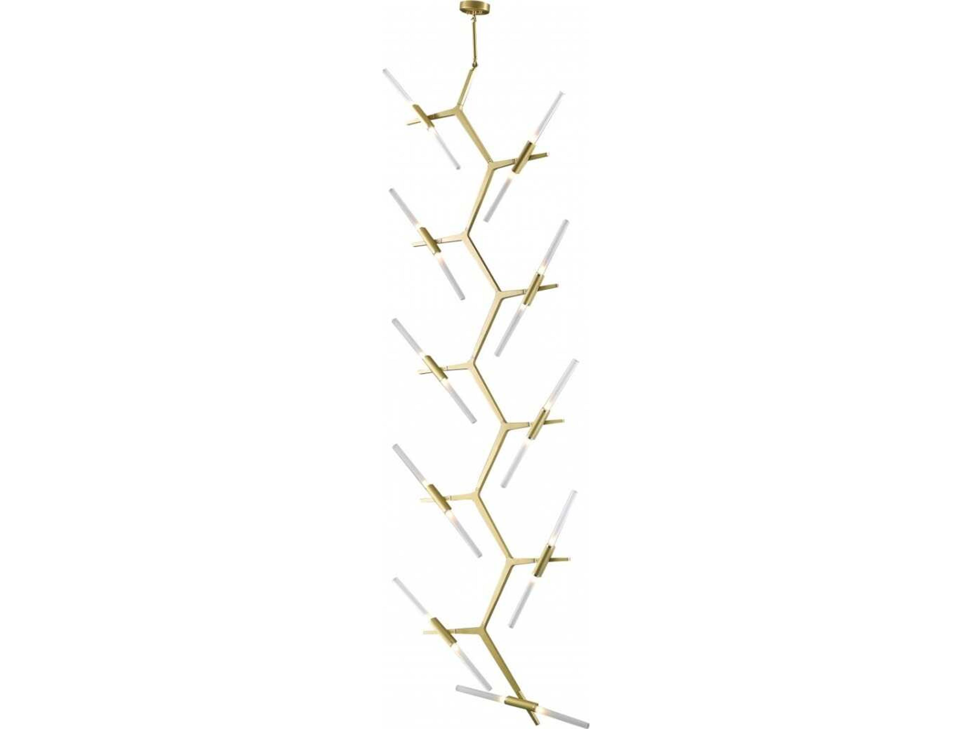 San Vicente Blvd 20 Light Chandelier in Brushed Brass