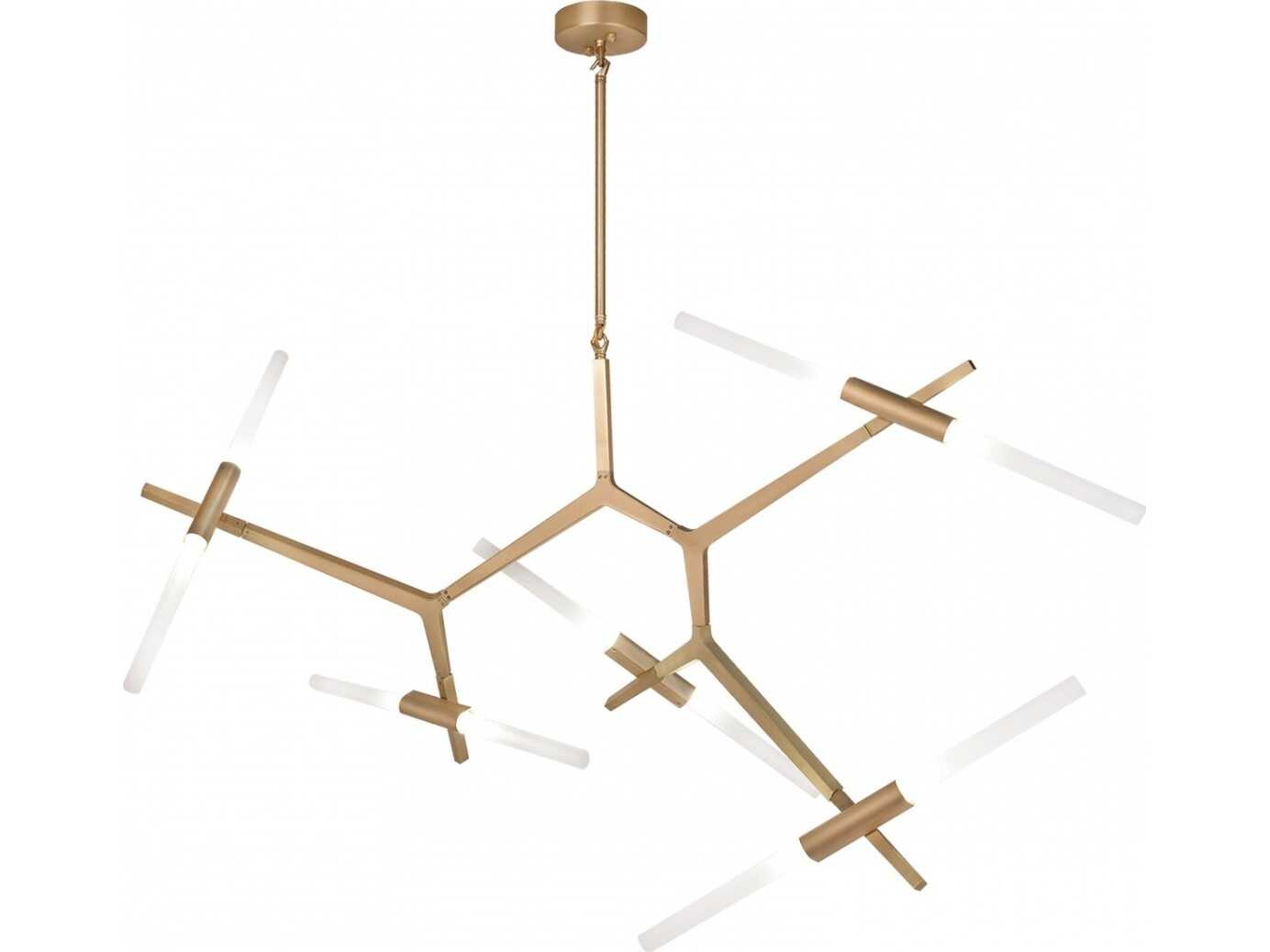 San Vicente Blvd 10 Light Chandelier in Brushed Brass