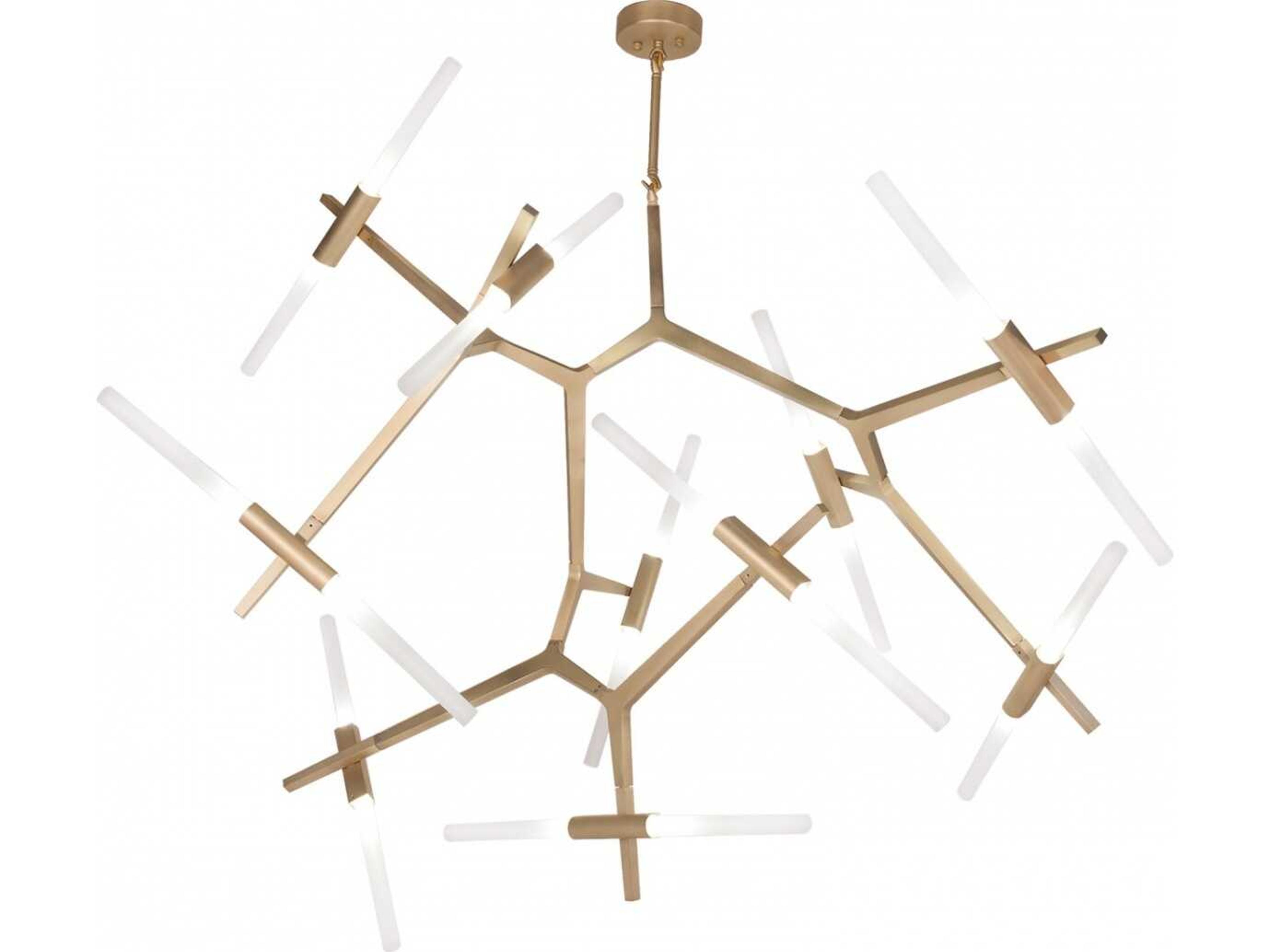 San Vicente Blvd 20 Light Chandelier in Brushed Brass