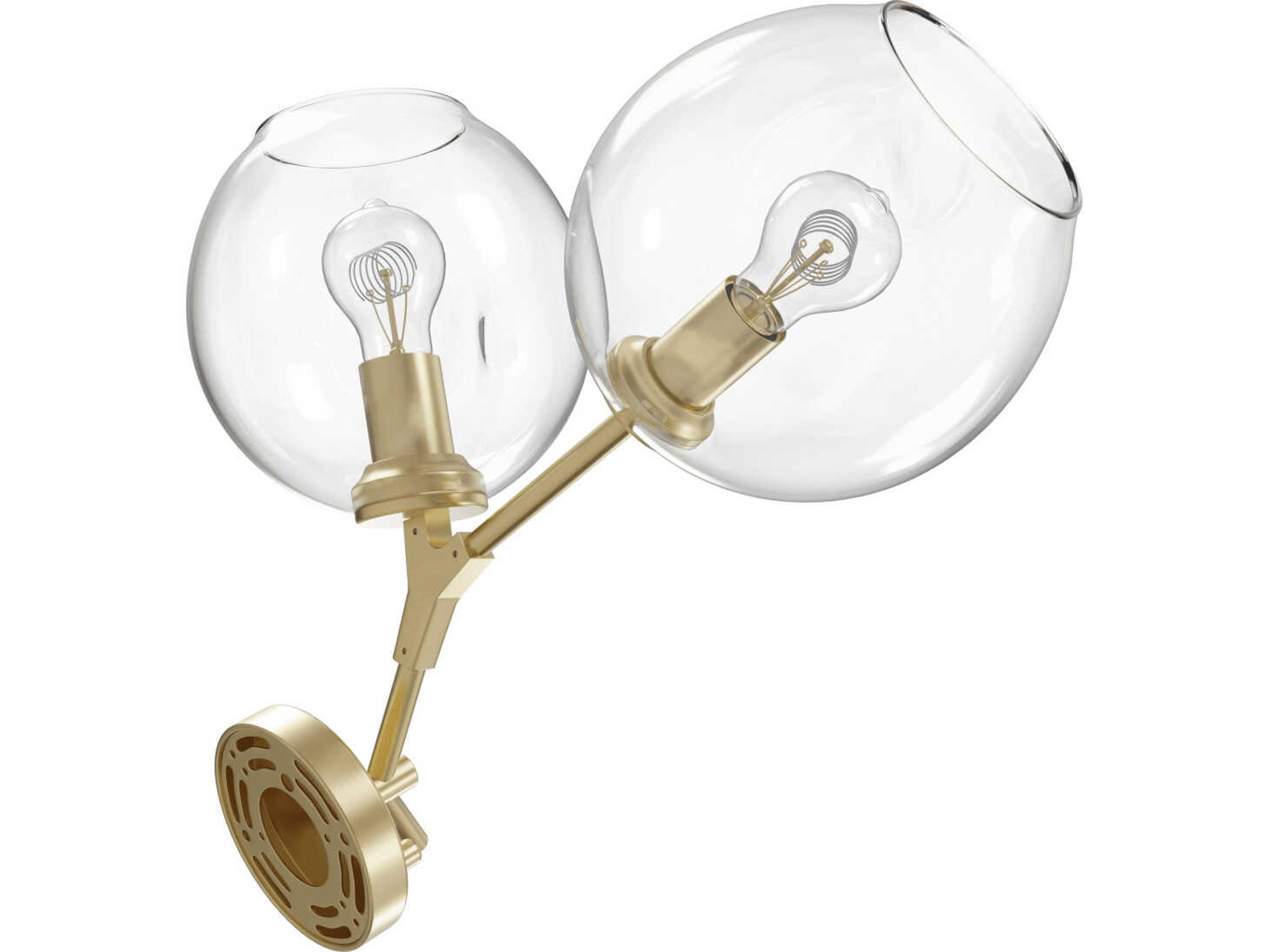 Avenue Lighting Fairfax Ave 2-Light Brushed Brass Wall Sconce