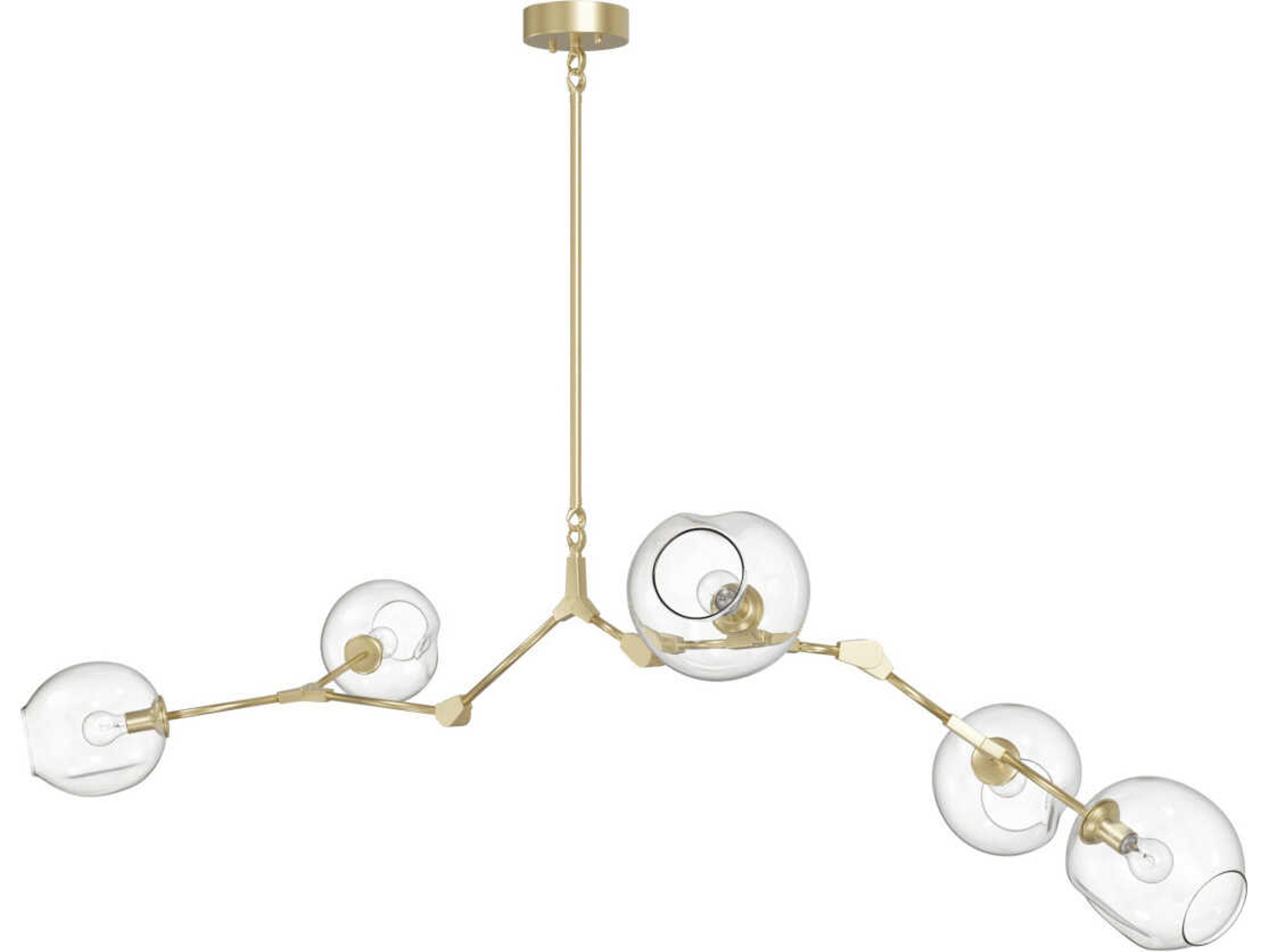 Avenue Lighting Fairfax Ave 5-Light Brushed Brass Globe Island Pendant