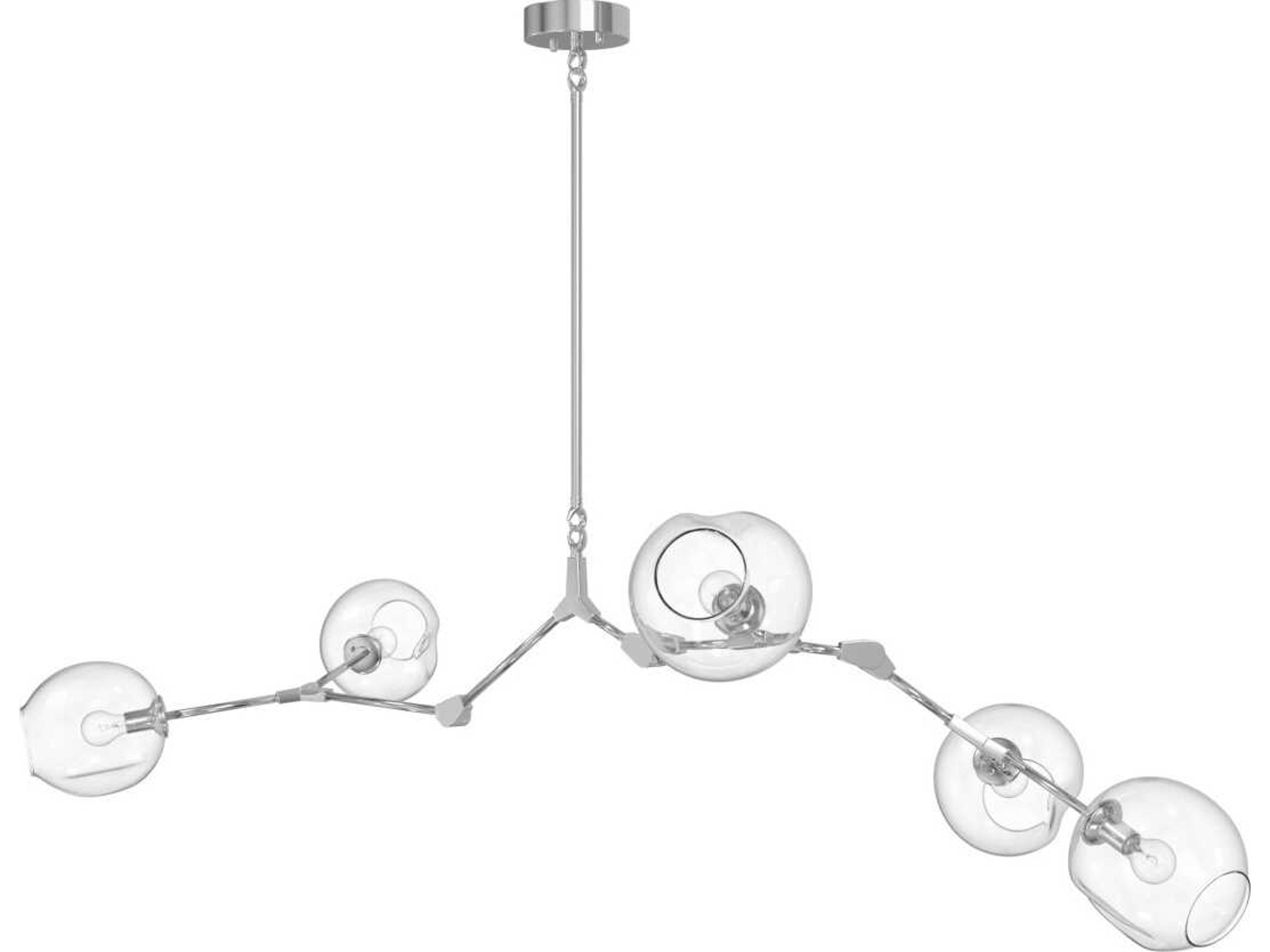 Avenue Lighting Fairfax Ave 5-Light Matte Chrome Globe Island Pendant
