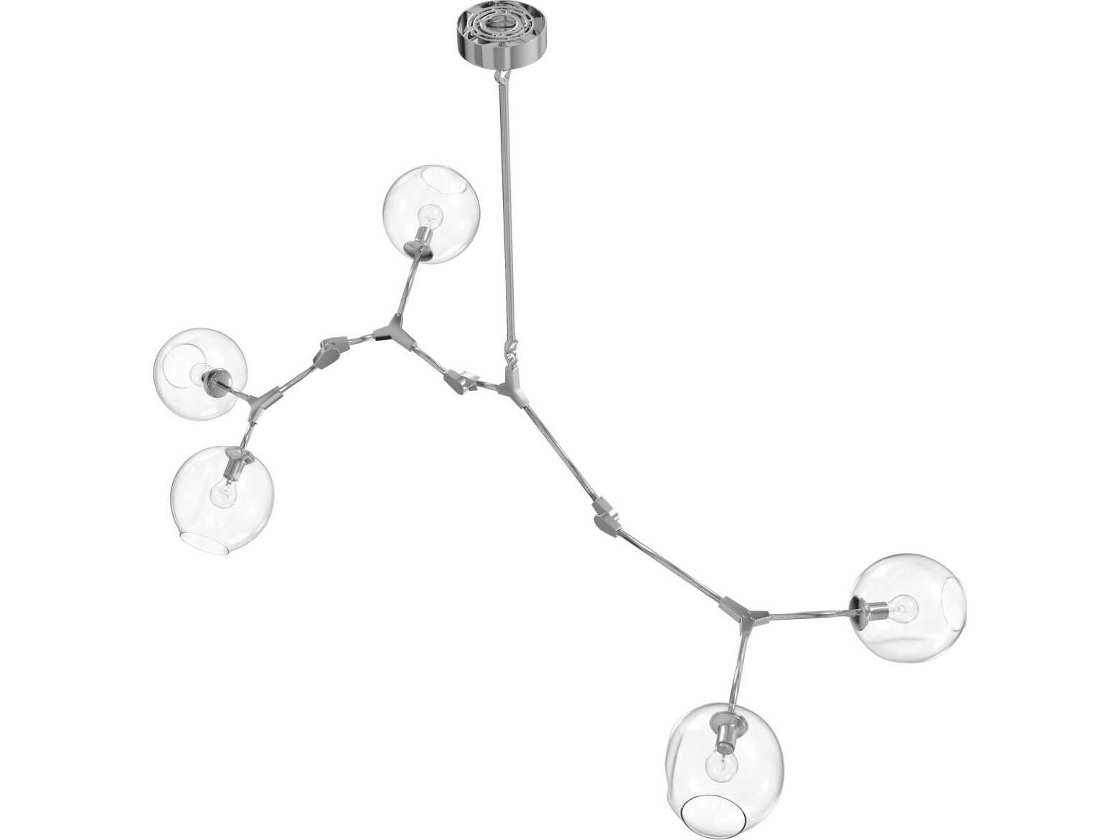 Avenue Lighting Fairfax Ave 5-Light Matte Chrome Globe Island Pendant