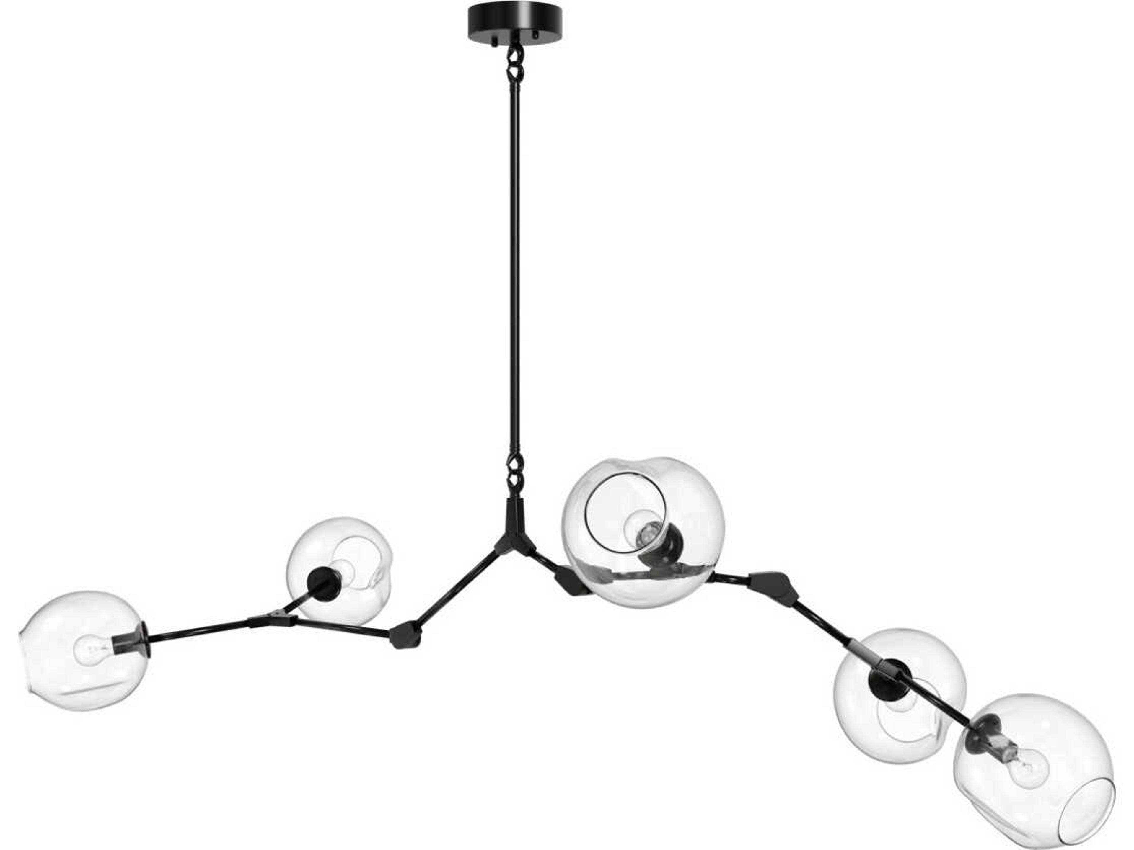 Avenue Lighting Fairfax Ave 5-Light Dark Bronze Black Globe Island Pendant