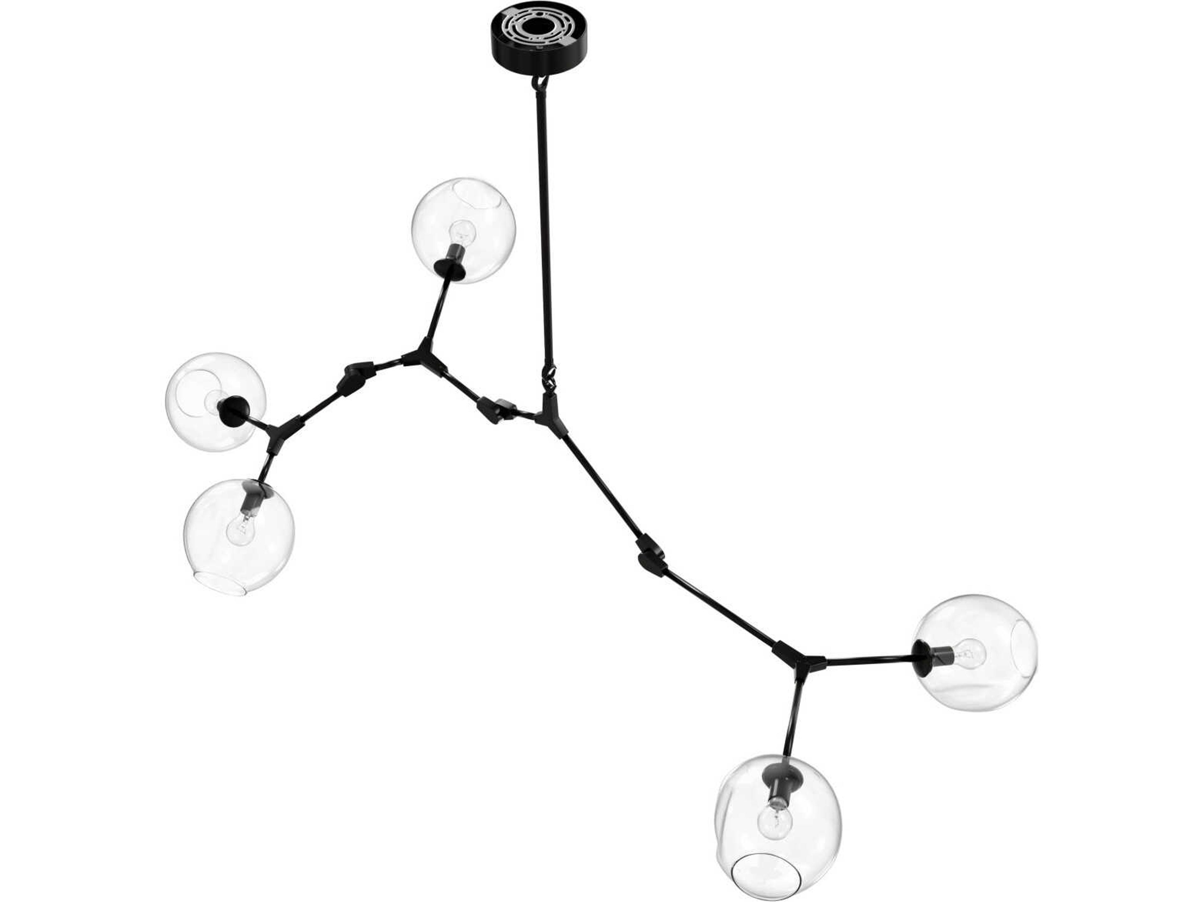 Avenue Lighting Fairfax Ave 5-Light Dark Bronze Black Globe Island Pendant