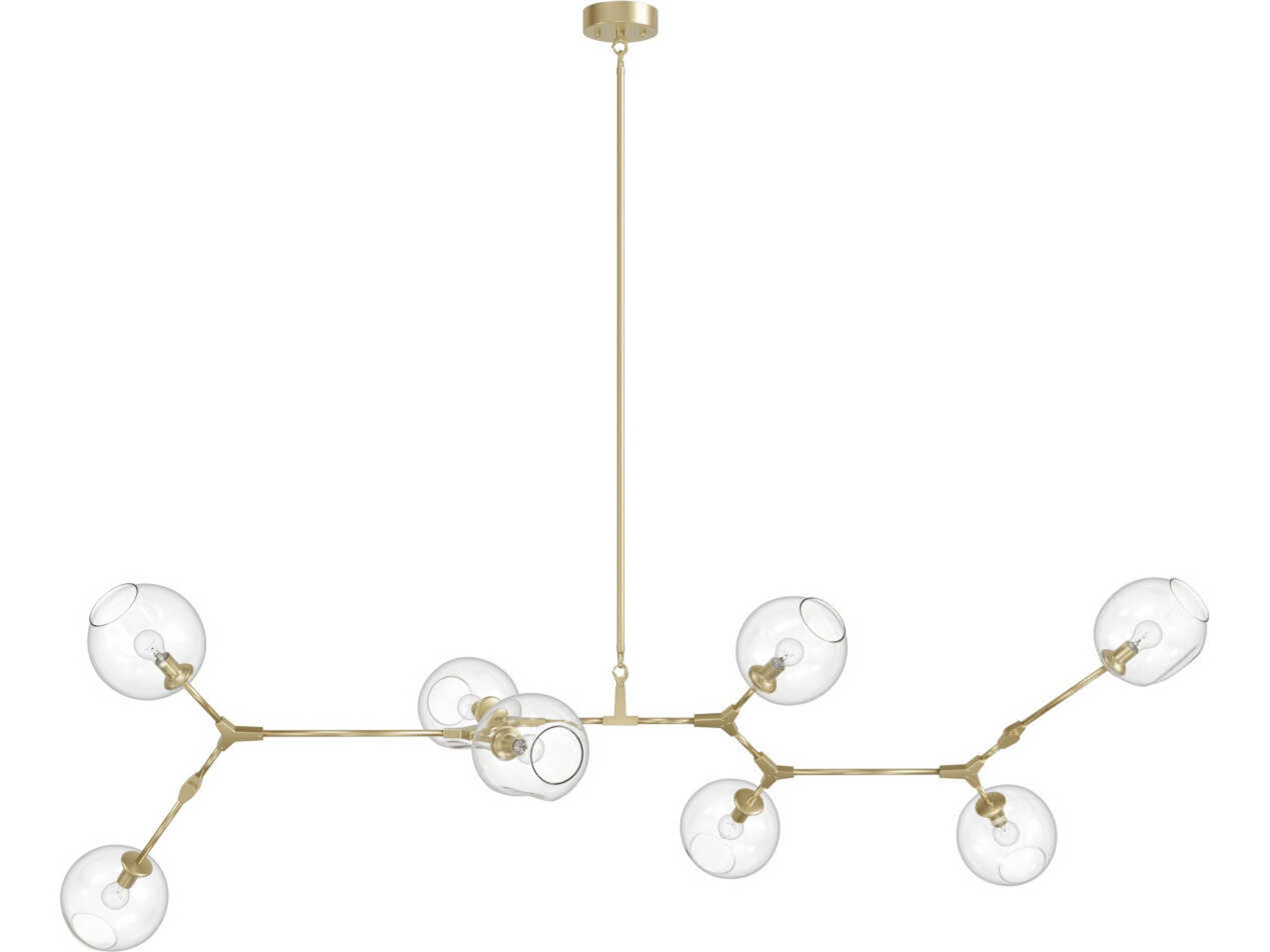 8-Light Linear Chandelier Fairfax Ave Brushed Brass