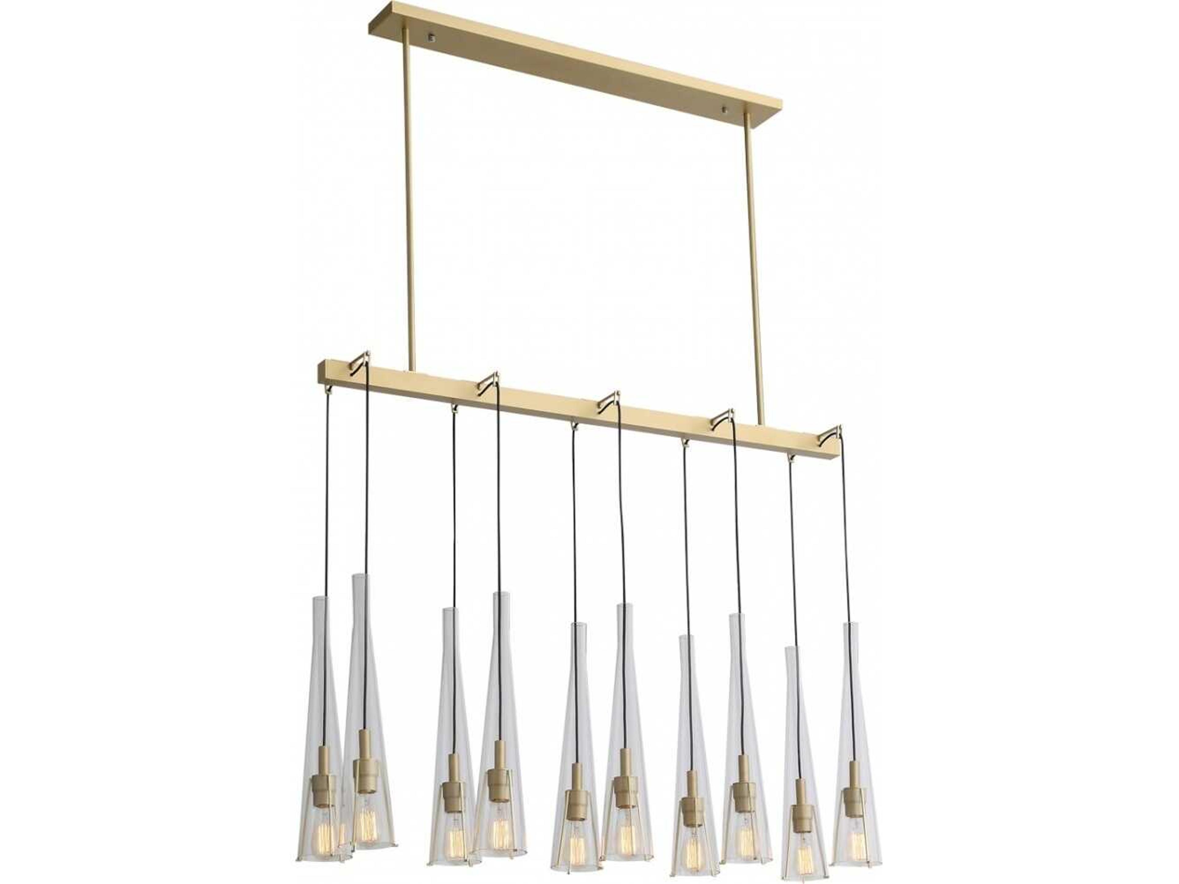Abbey Park Linear Pendant Chandelier Brushed Brass