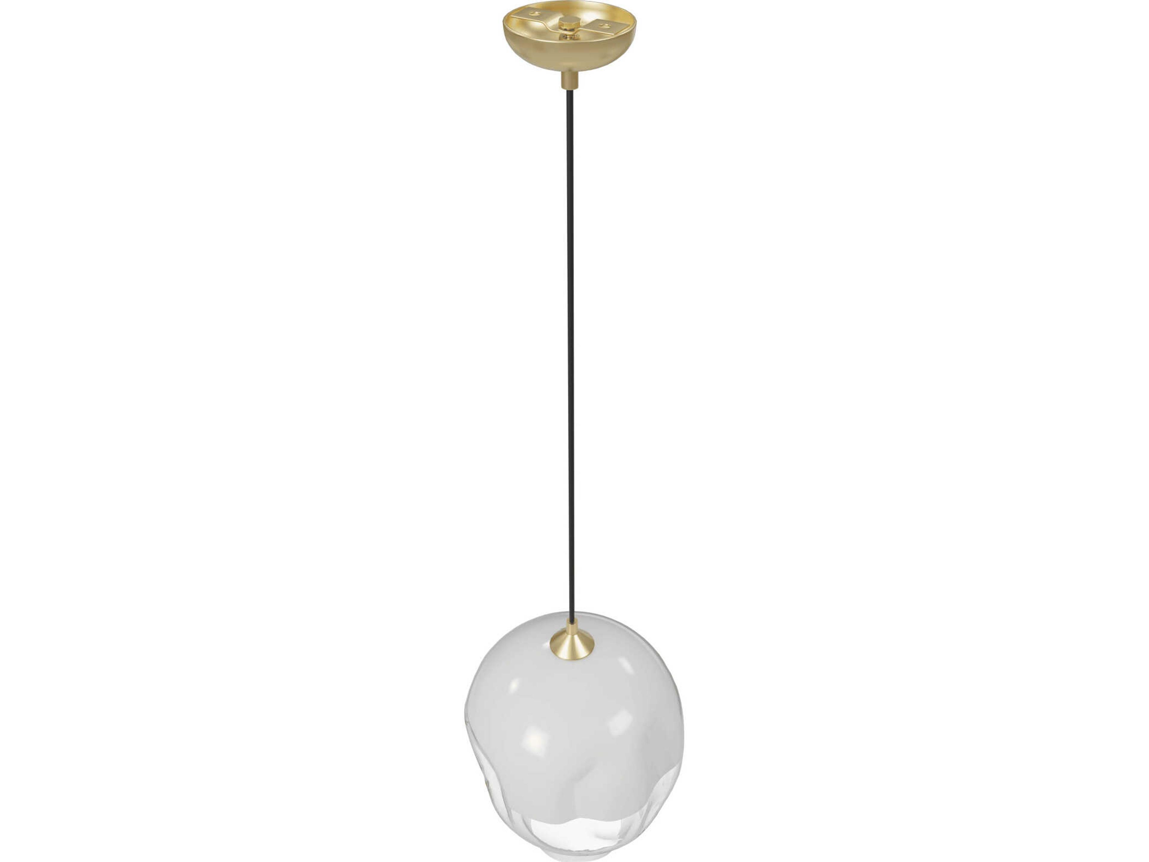Avenue Lighting Sonoma Ave 1-Light Brushed Brass White Mini Pendant