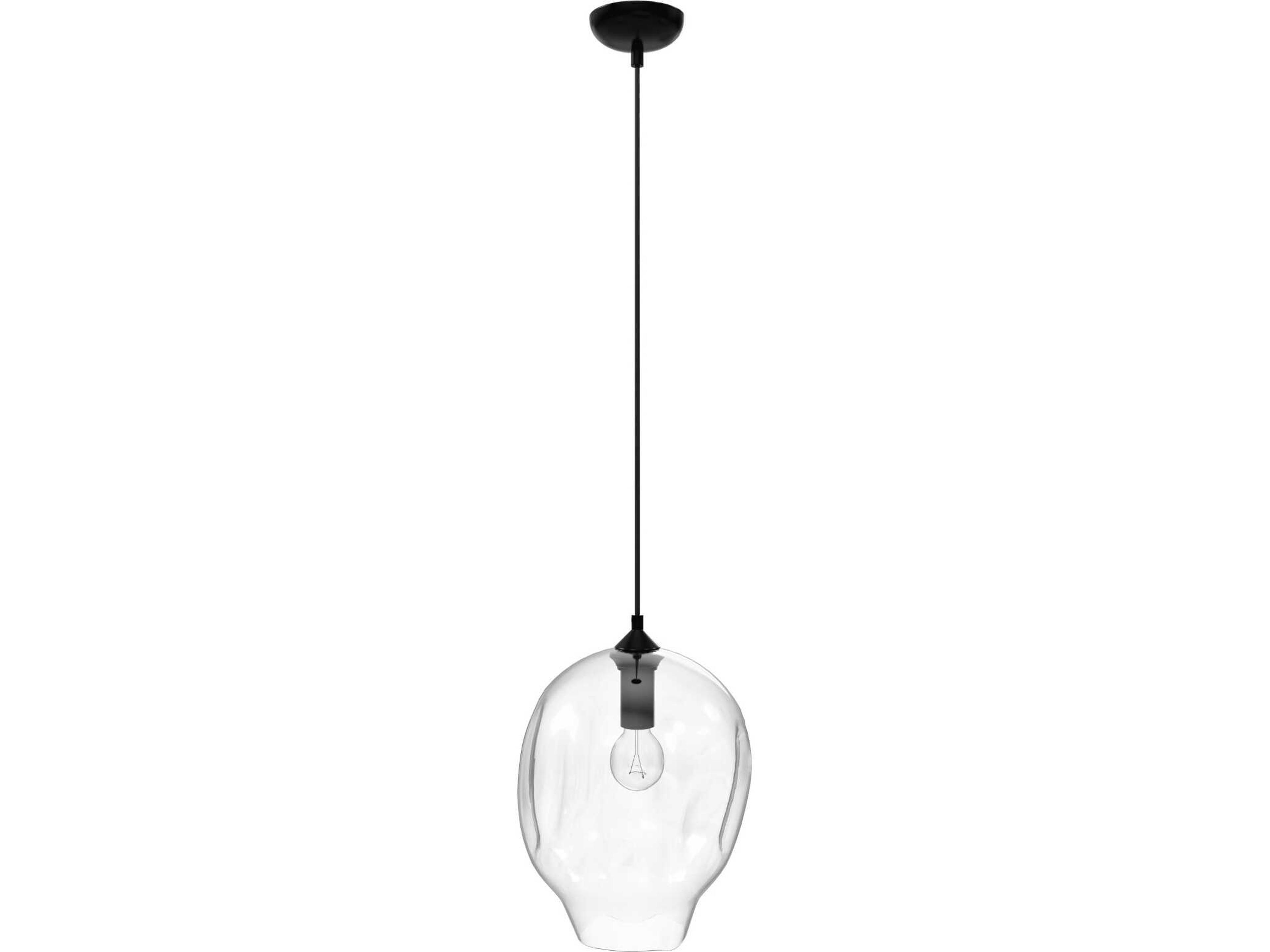 Sonoma Ave Pendant Light in Dark Bronze with Clear Melted Glass