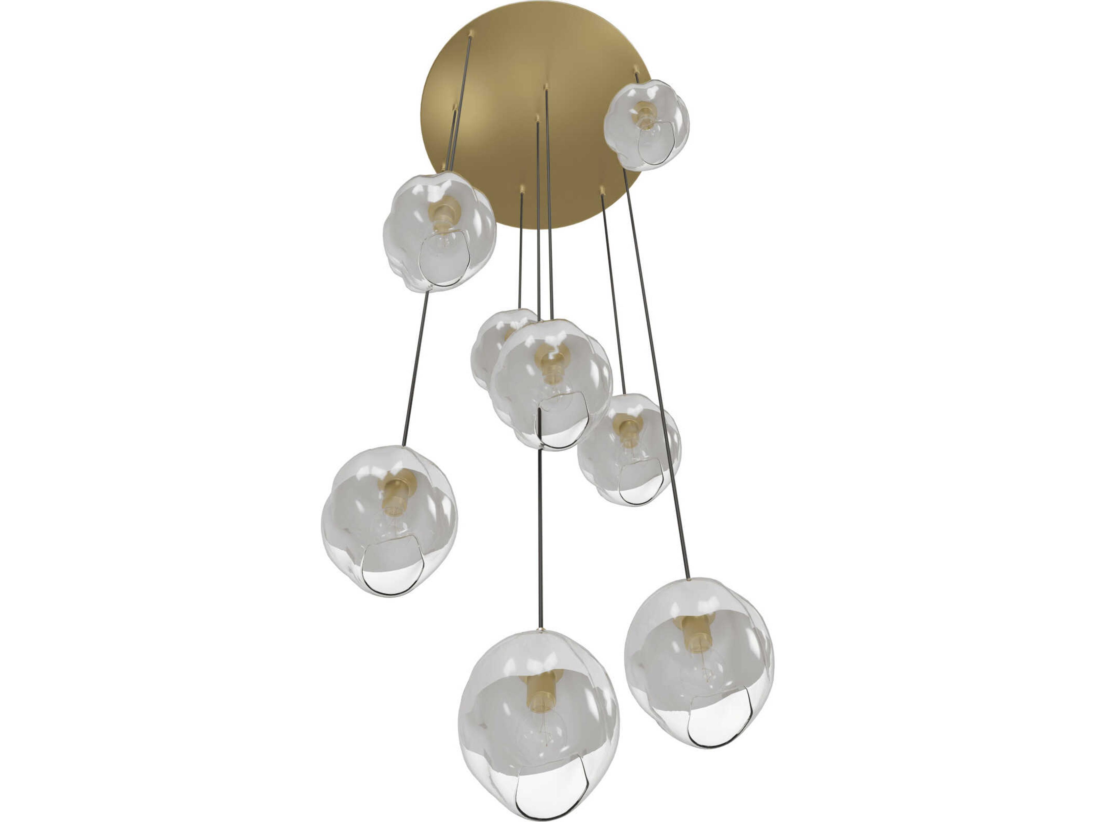 Avenue Lighting Sonoma Ave 9-Light Brushed Brass Globe Pendant