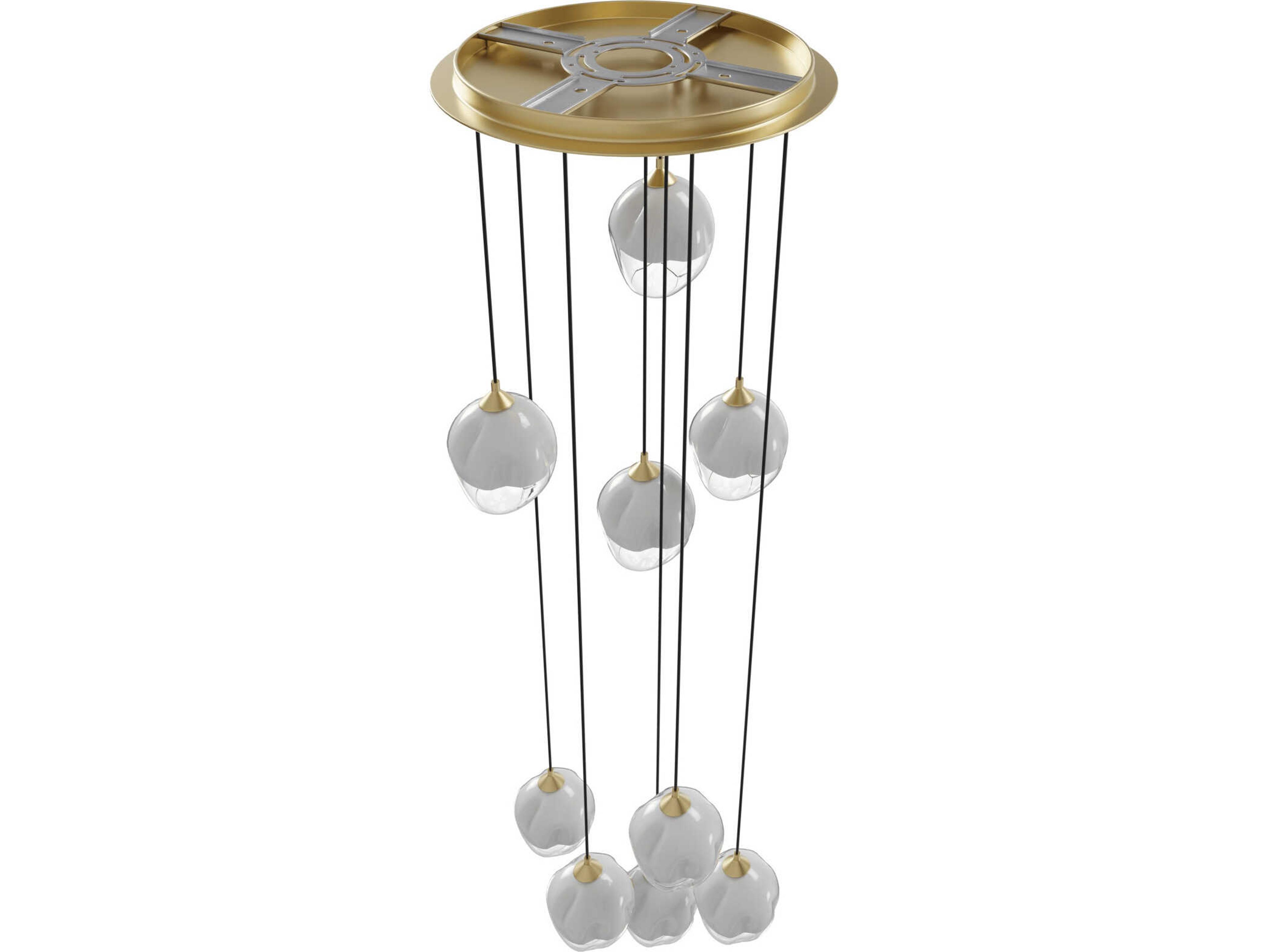 Avenue Lighting Sonoma Ave 9-Light Brushed Brass Globe Pendant