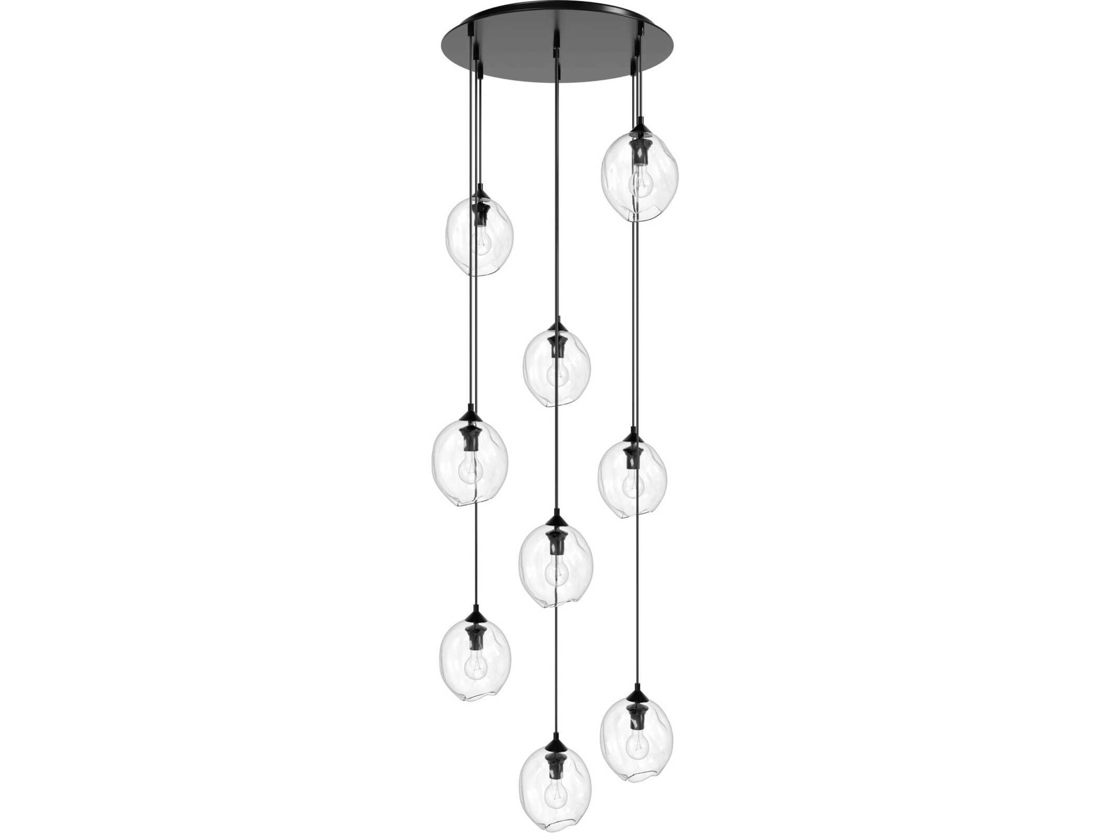 Sonoma Ave 9 Light Multi Port Pendant Dark Bronze Clear Glass
