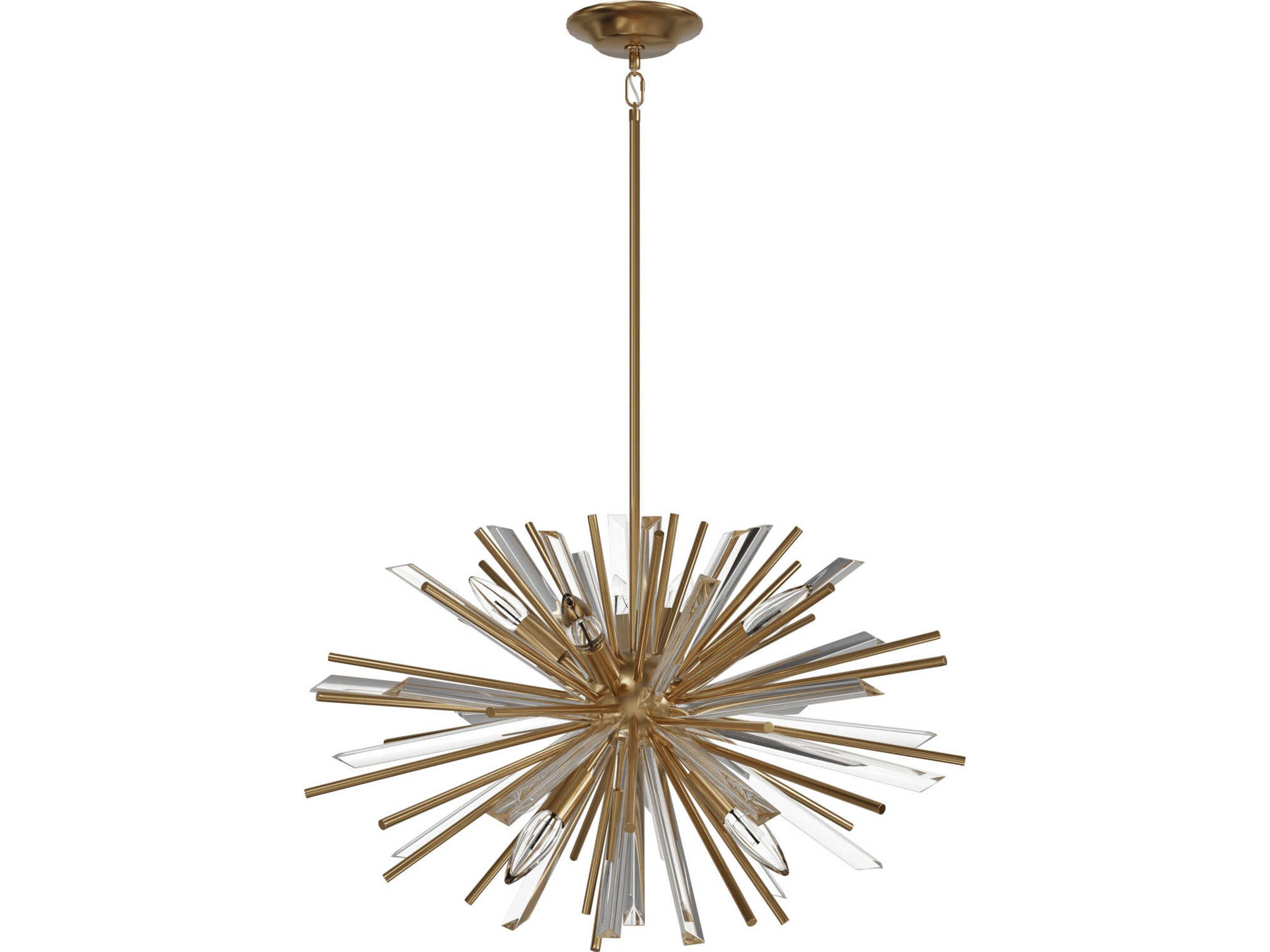 Palisades Ave Sputnik Chandelier Aged Brass