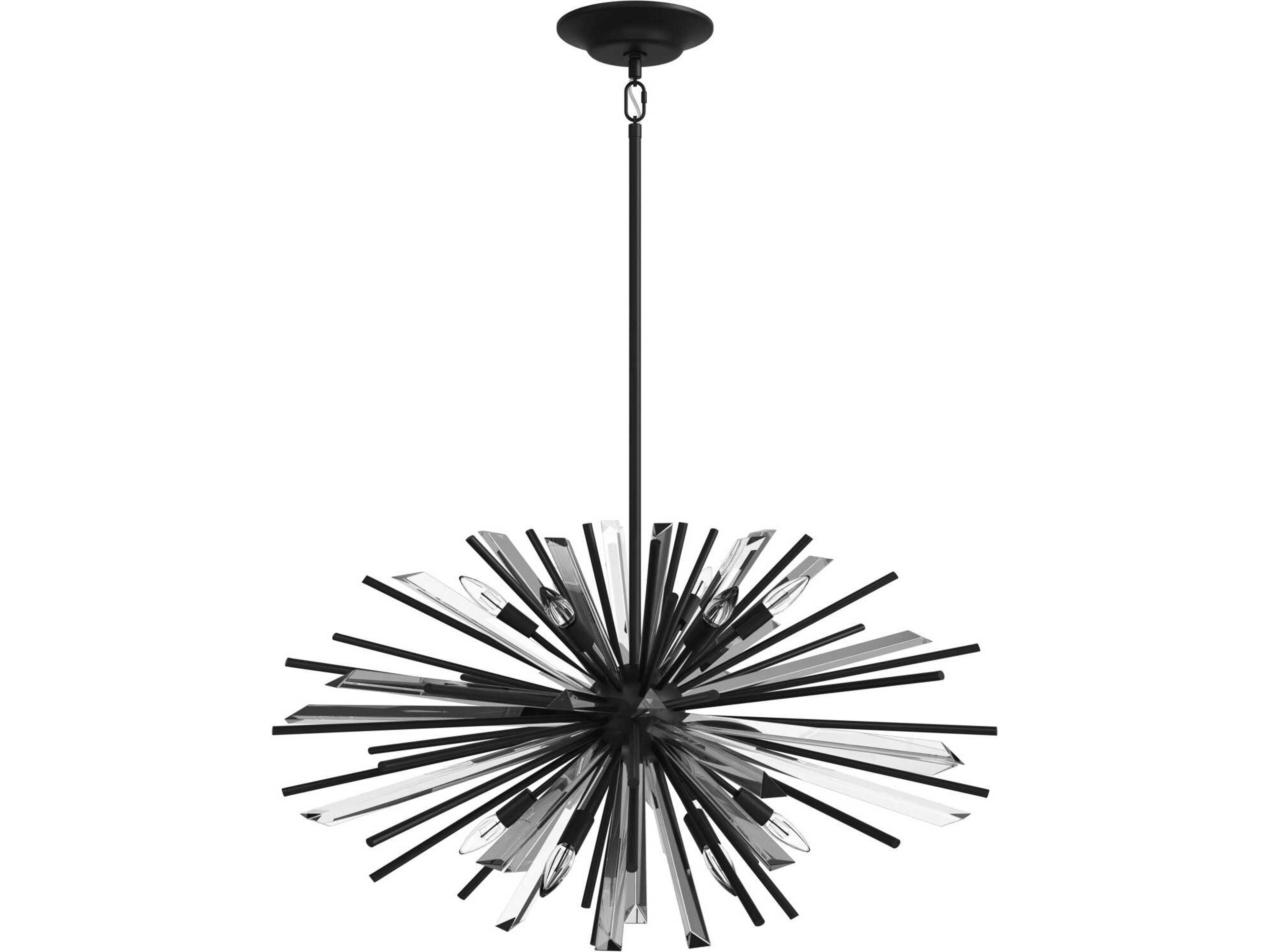 Palisades Ave 8 Light Sputnik Chandelier in Black