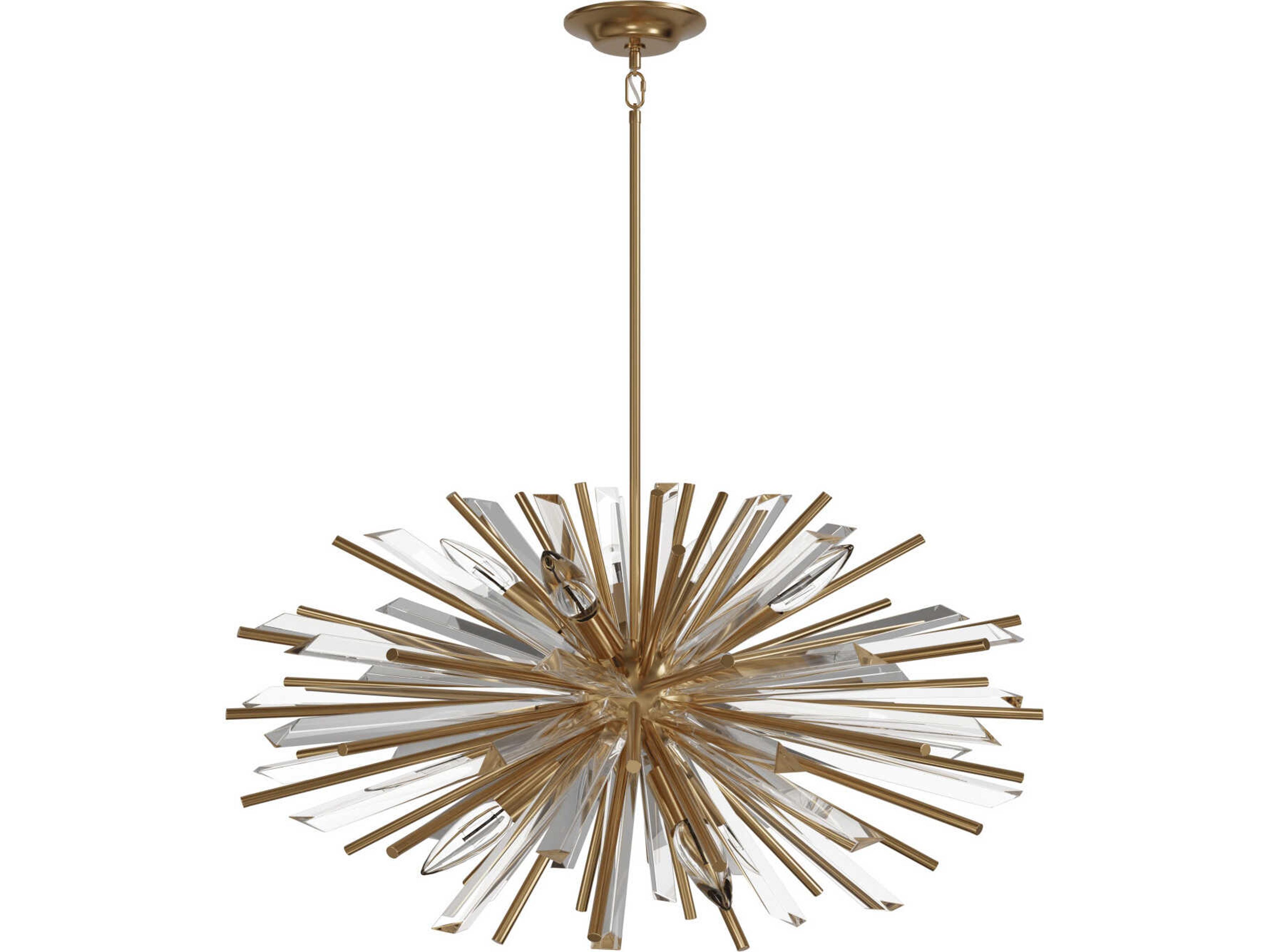 Palisades Ave 10-Light Sputnik Chandelier Antique Brass