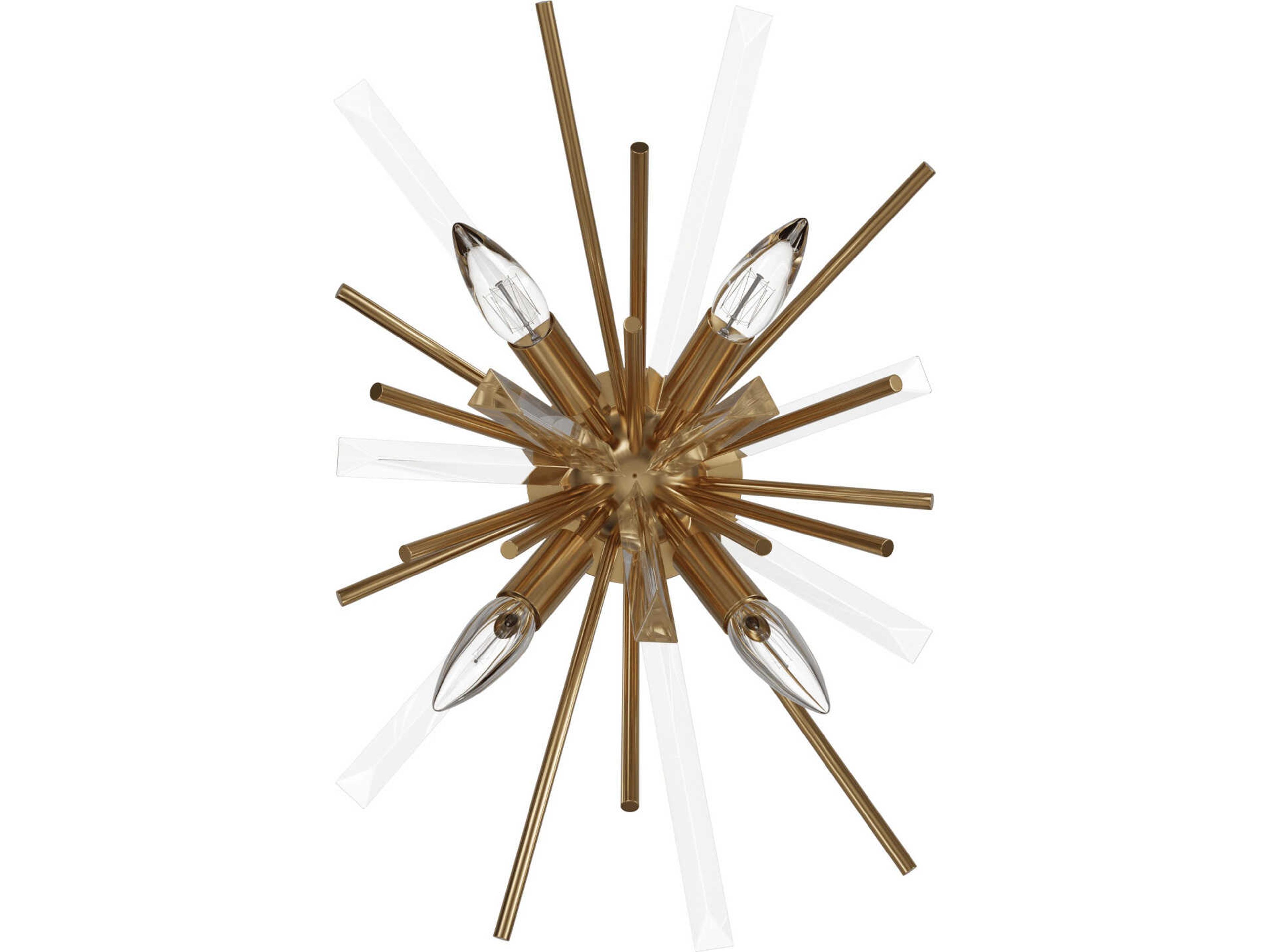 Palisades Ave Wall Sconce Aged Brass Sputnik Inspired