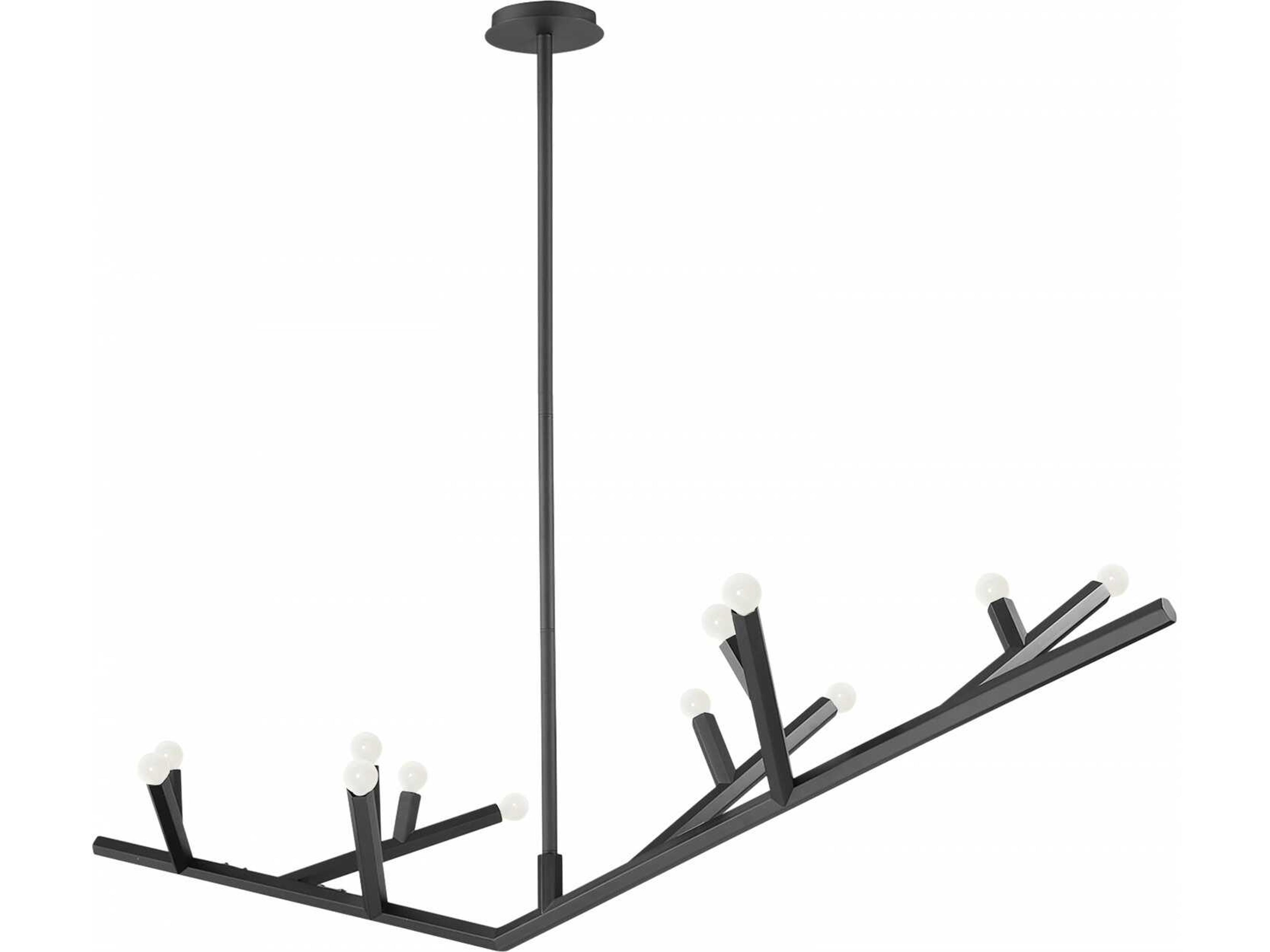The Oaks Linear Chandelier 12 Light Modern Black