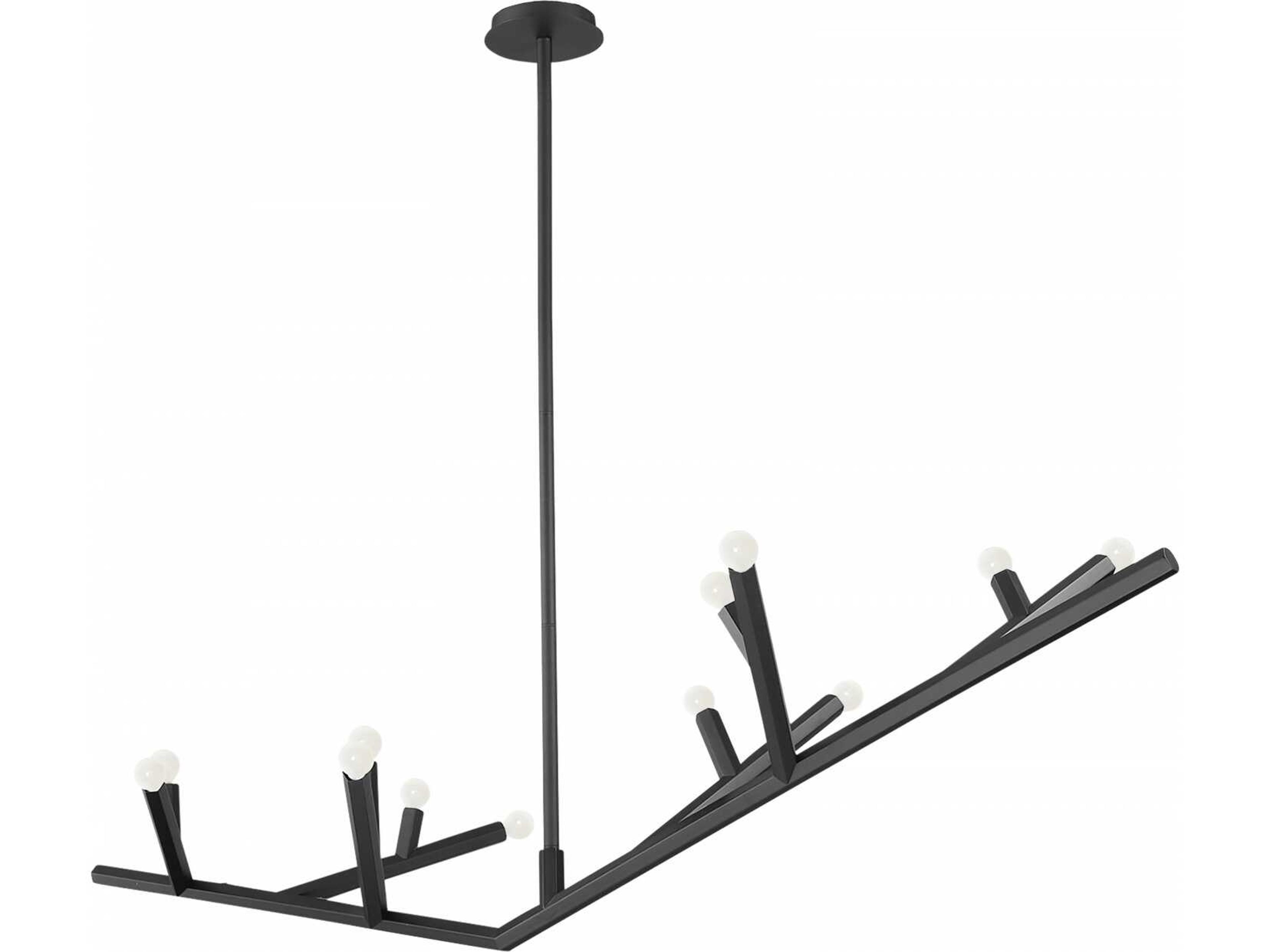 Avenue Lighting The Oaks 12-Light Black Linear Island Pendant