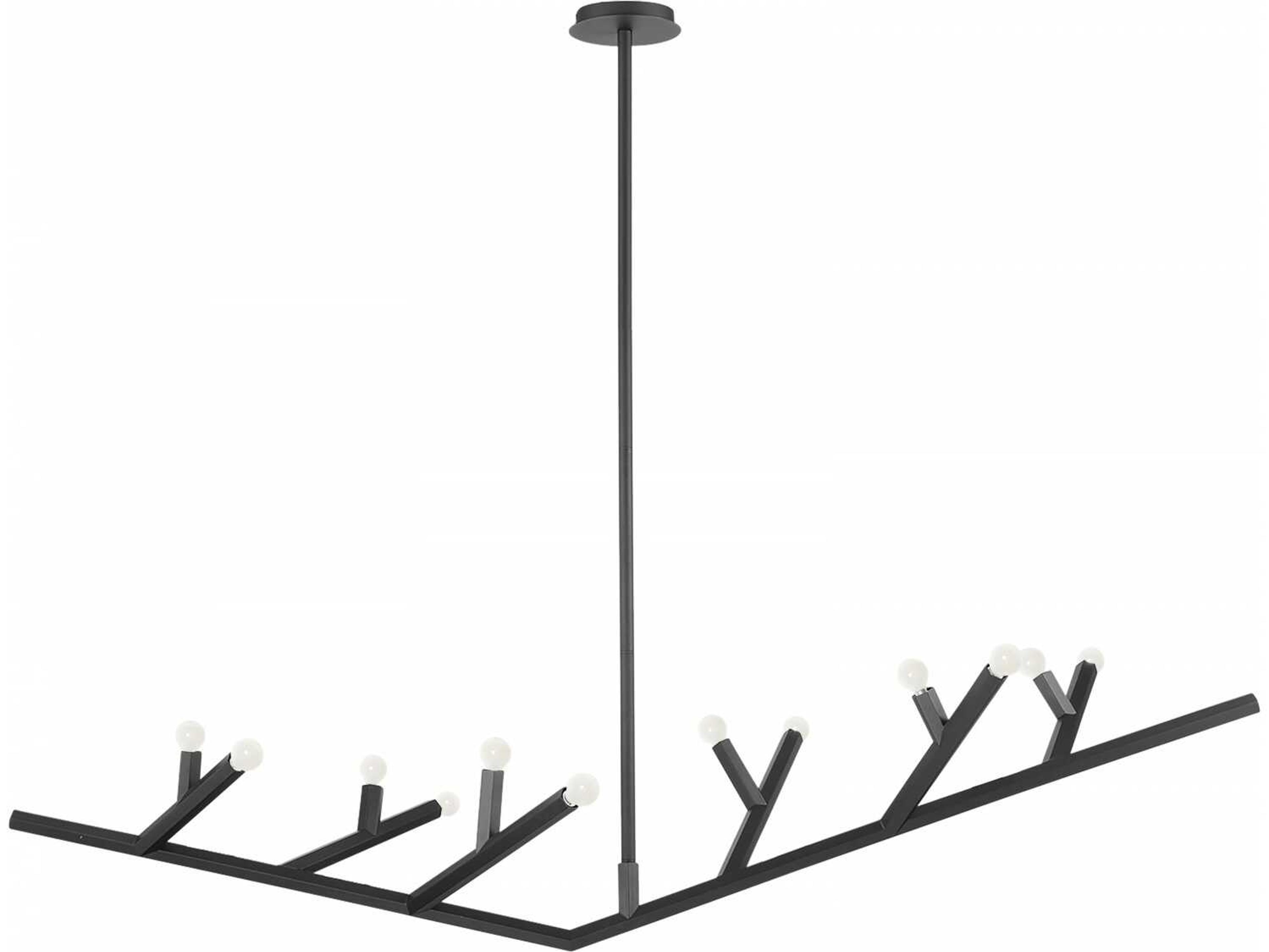 Avenue Lighting The Oaks 12-Light Black Linear Island Pendant