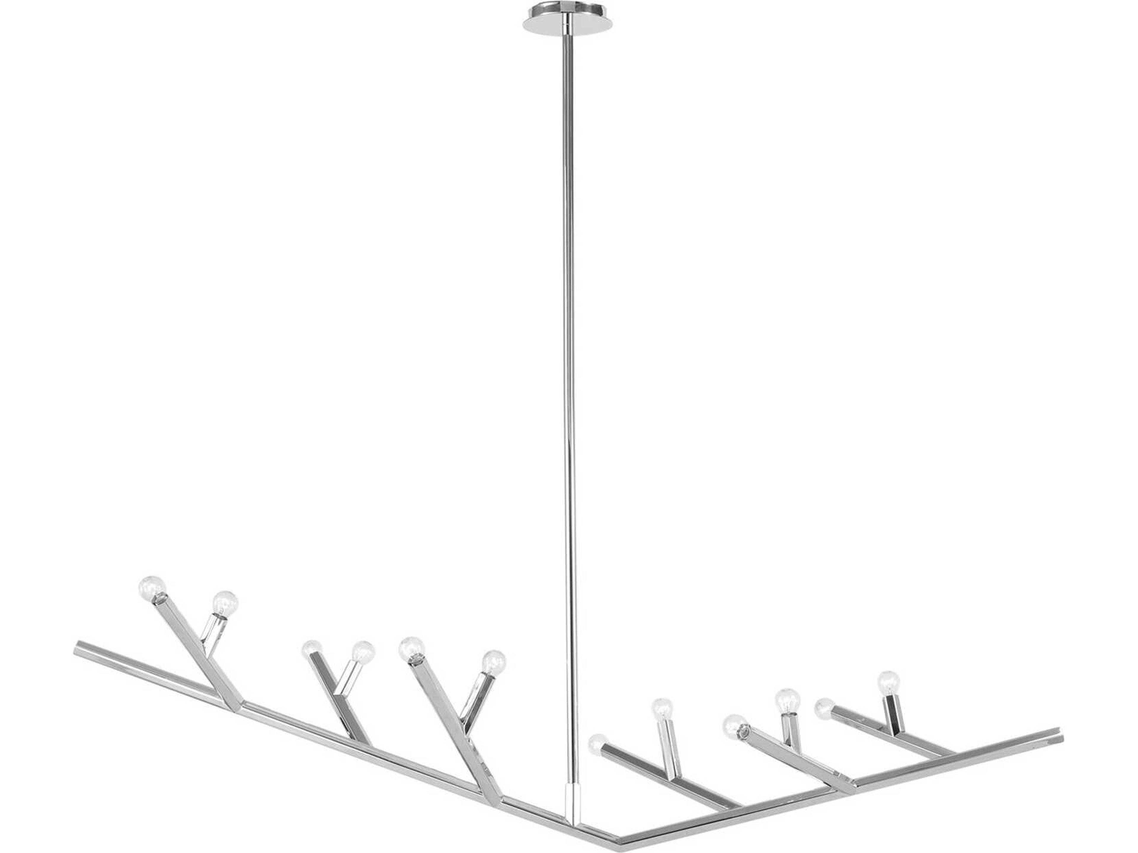 The Oaks 12 Light Linear Chandelier Modern Polished Nickel