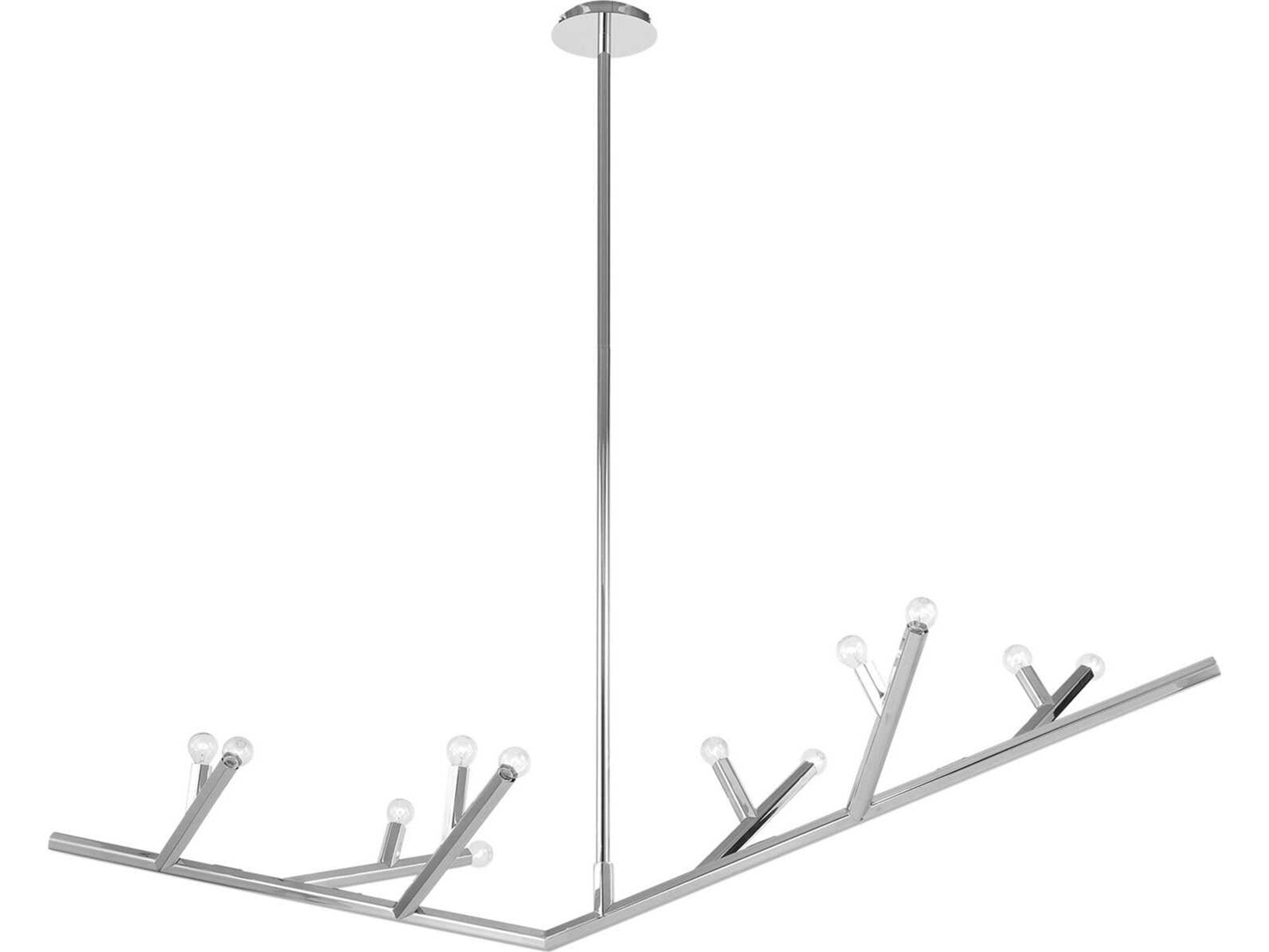 Avenue Lighting The Oaks 12-Light Polished Nickel Linear Island Pendant