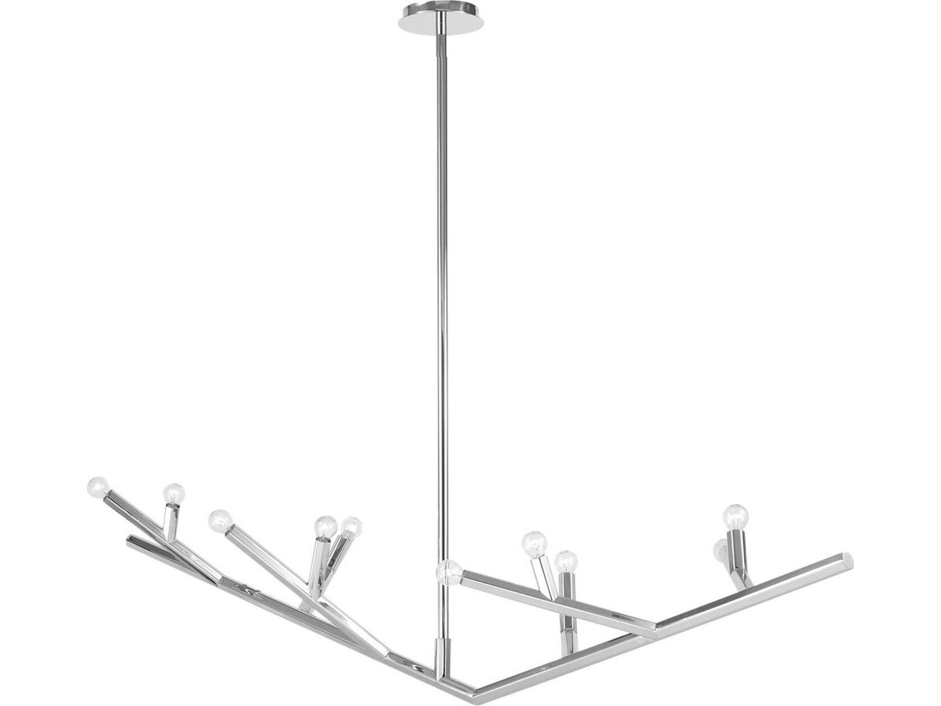 Avenue Lighting The Oaks 12-Light Polished Nickel Linear Island Pendant