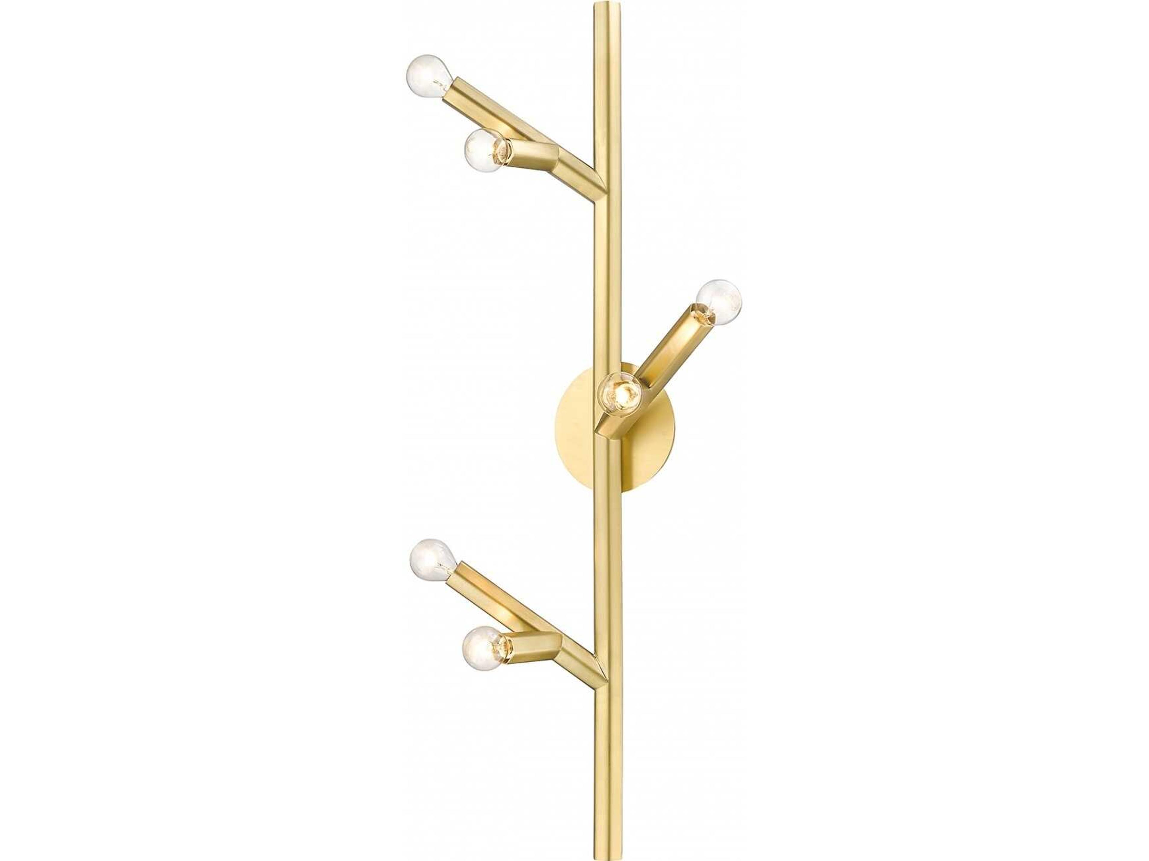 Oaks Wall Sconce Modern 6-Light Brushed Brass