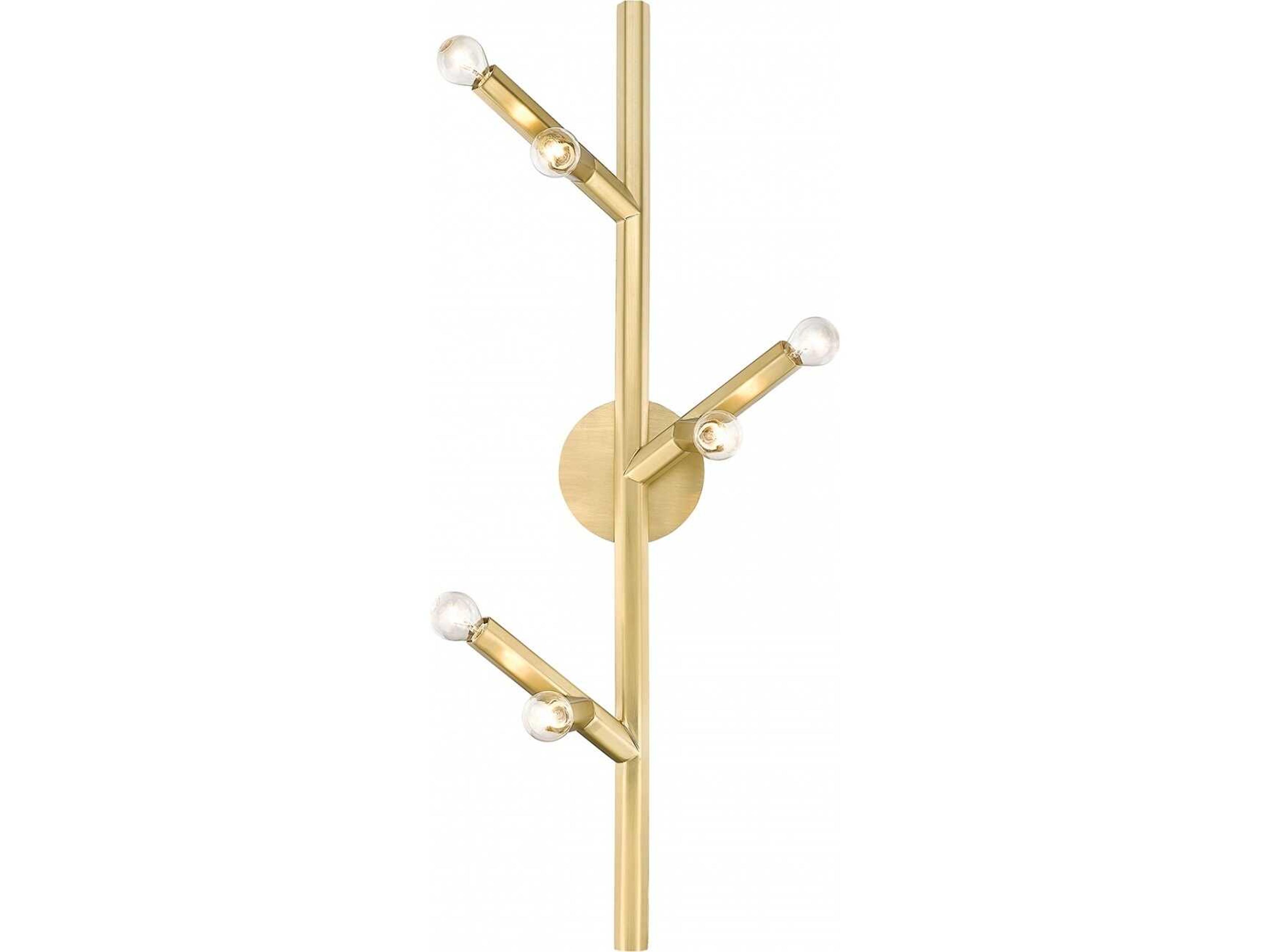 Avenue Lighting The Oaks 6-Light Brushed Brass Wall Sconce