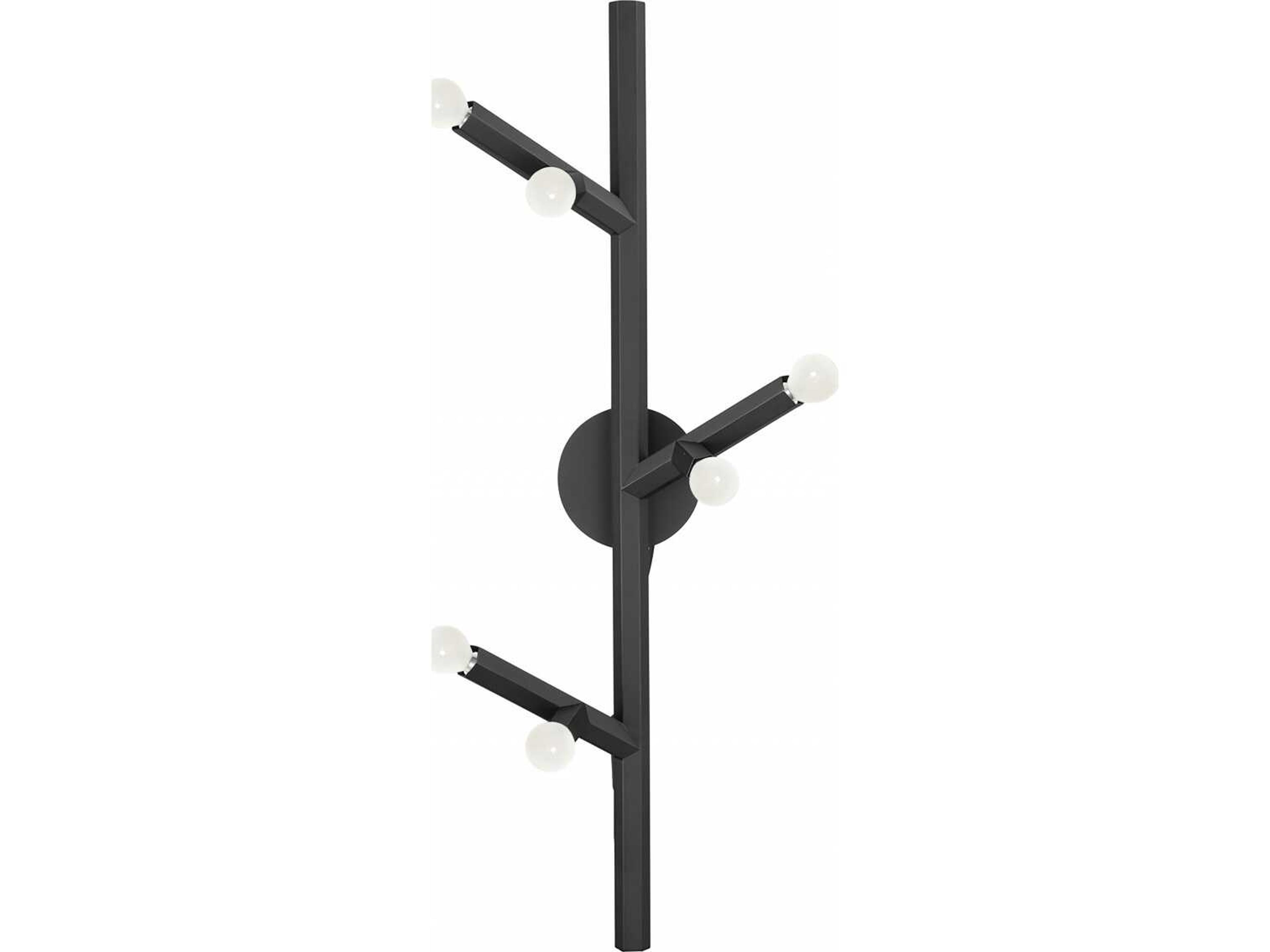 The Oaks Wall Sconce Modern Black Six Light Fixture