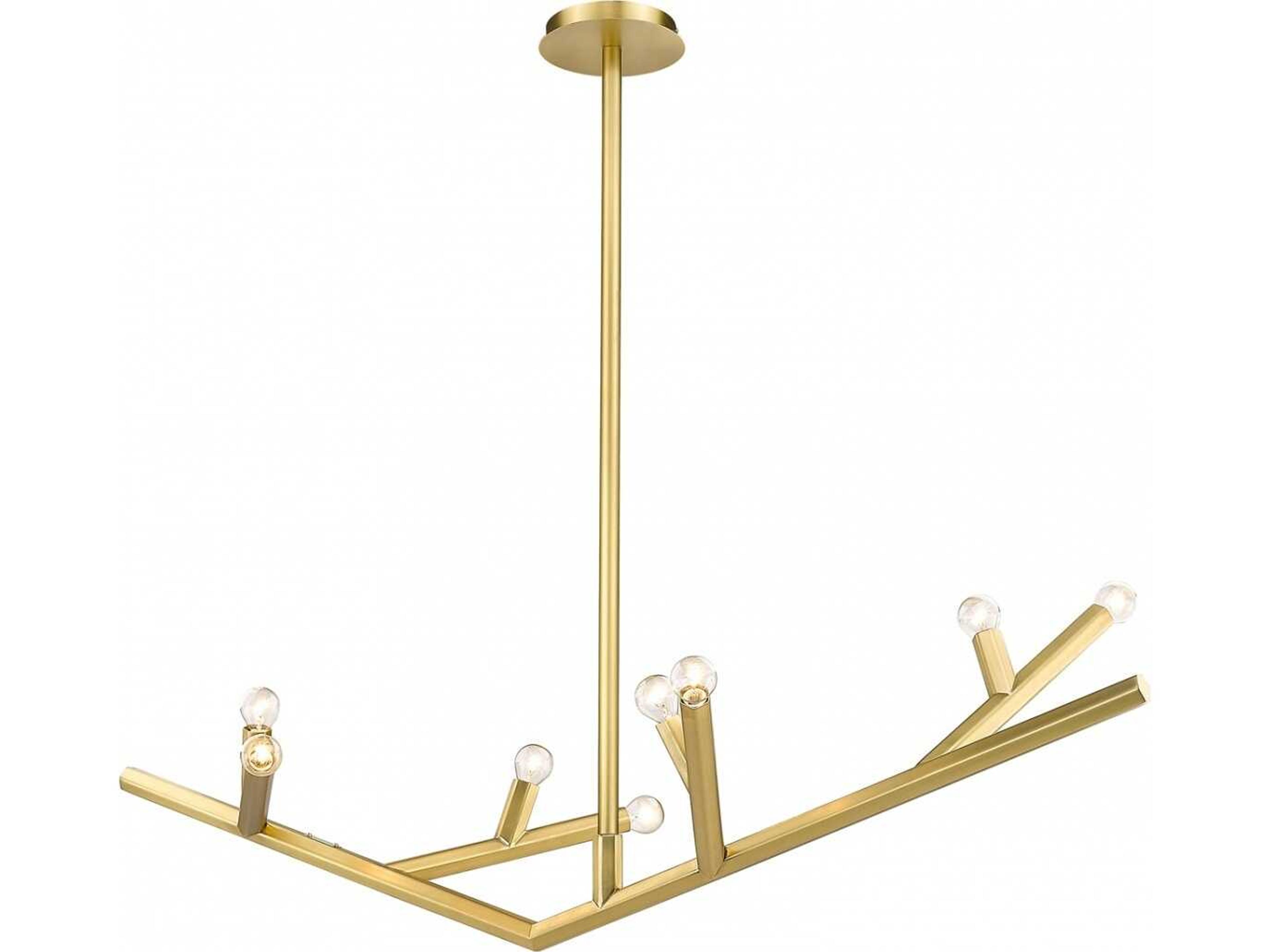 Oaks Linear Chandelier Modern Brushed Brass