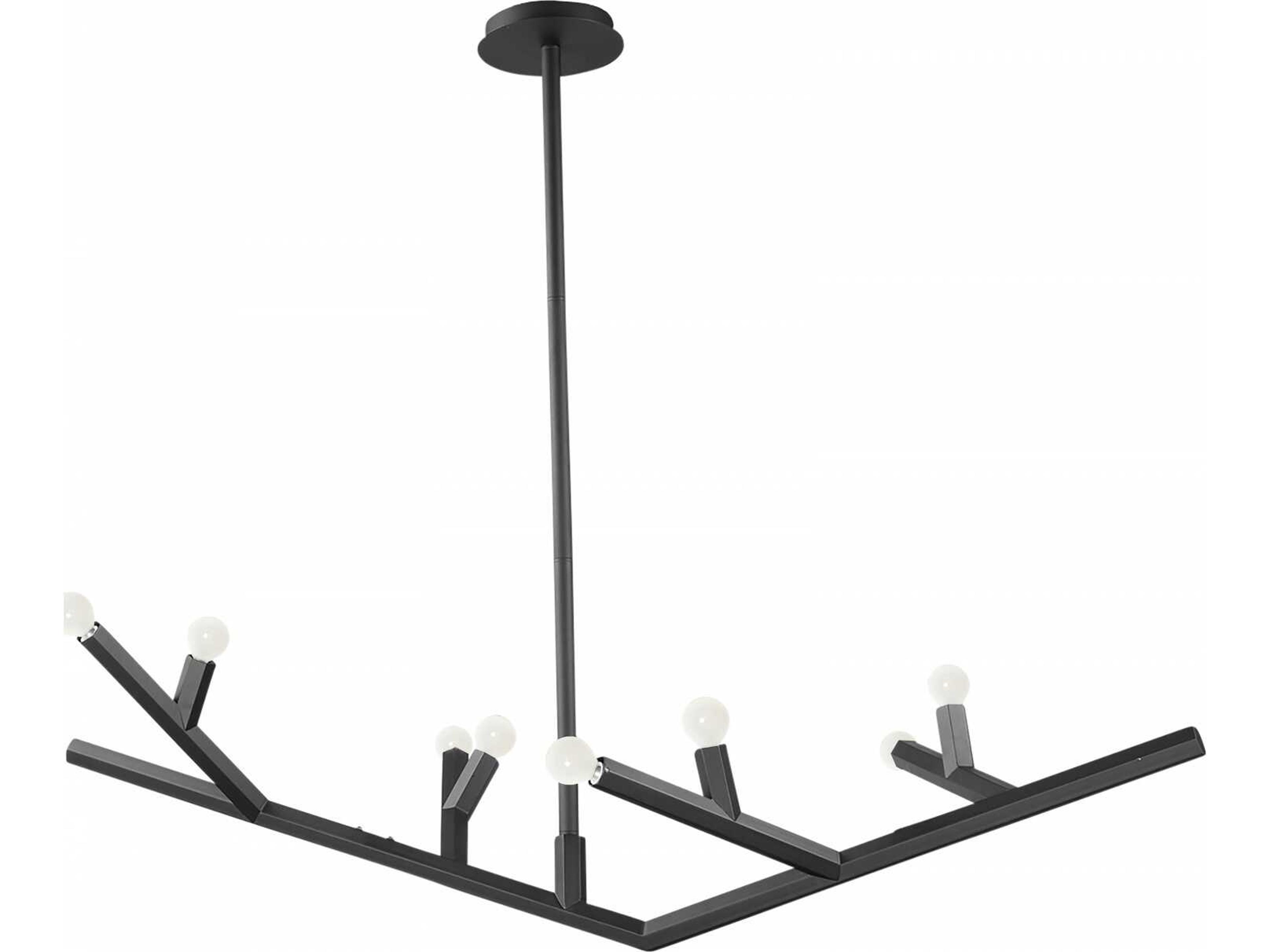 The Oaks Eight-Light Linear Chandelier Black Geometric