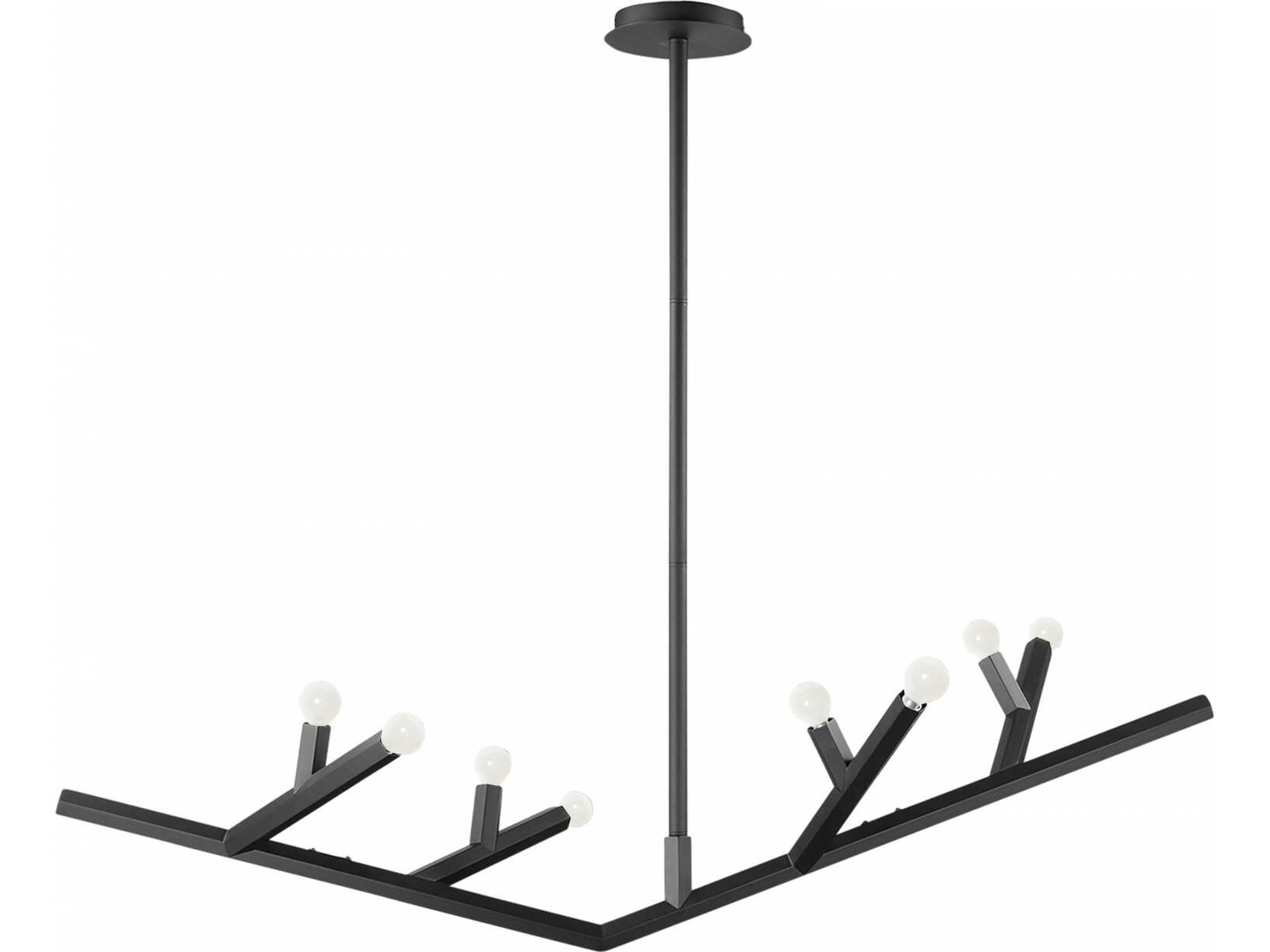 Avenue Lighting The Oaks 8-Light Black Linear Island Pendant
