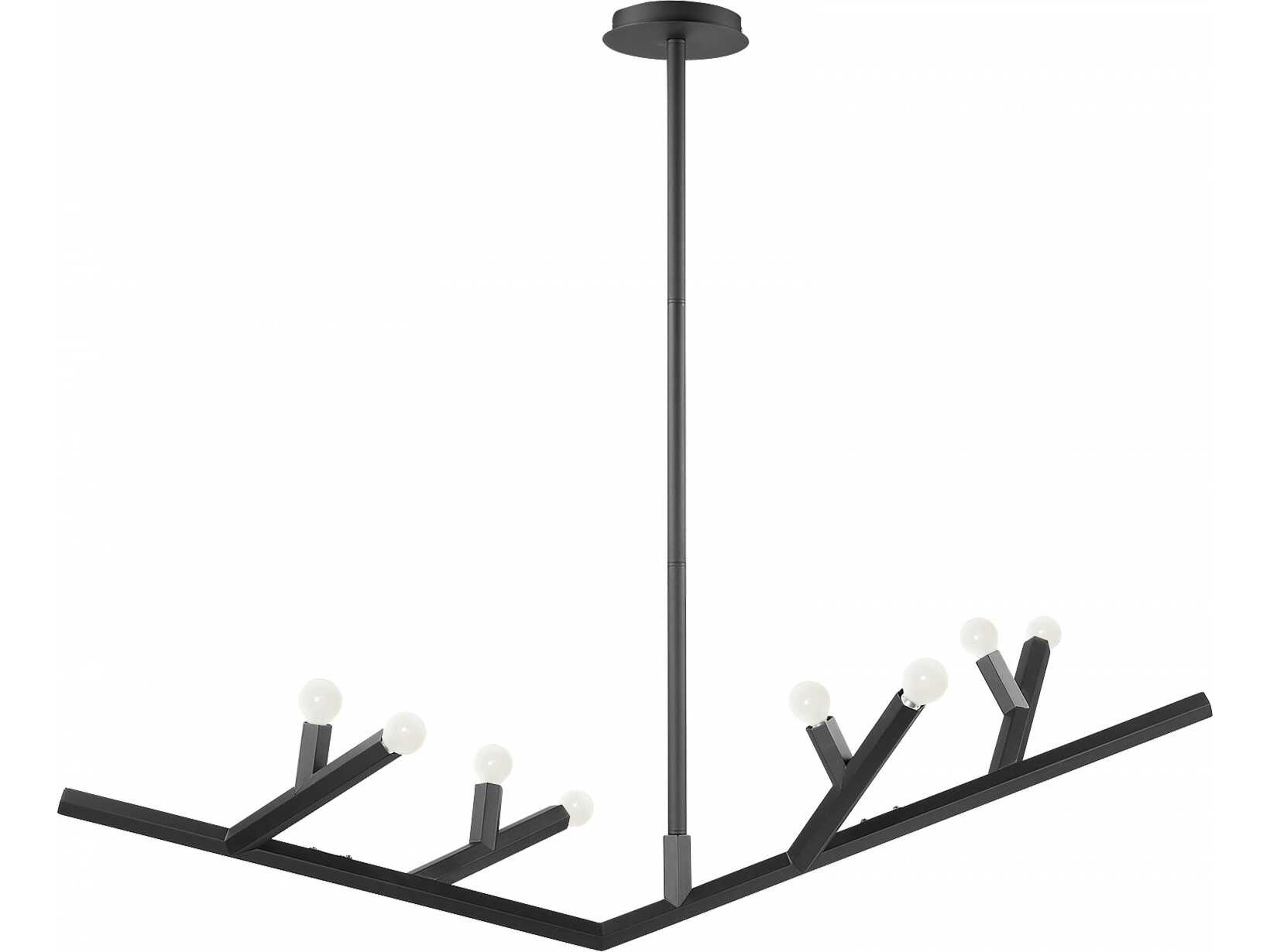 Avenue Lighting The Oaks 8-Light Black Linear Island Pendant